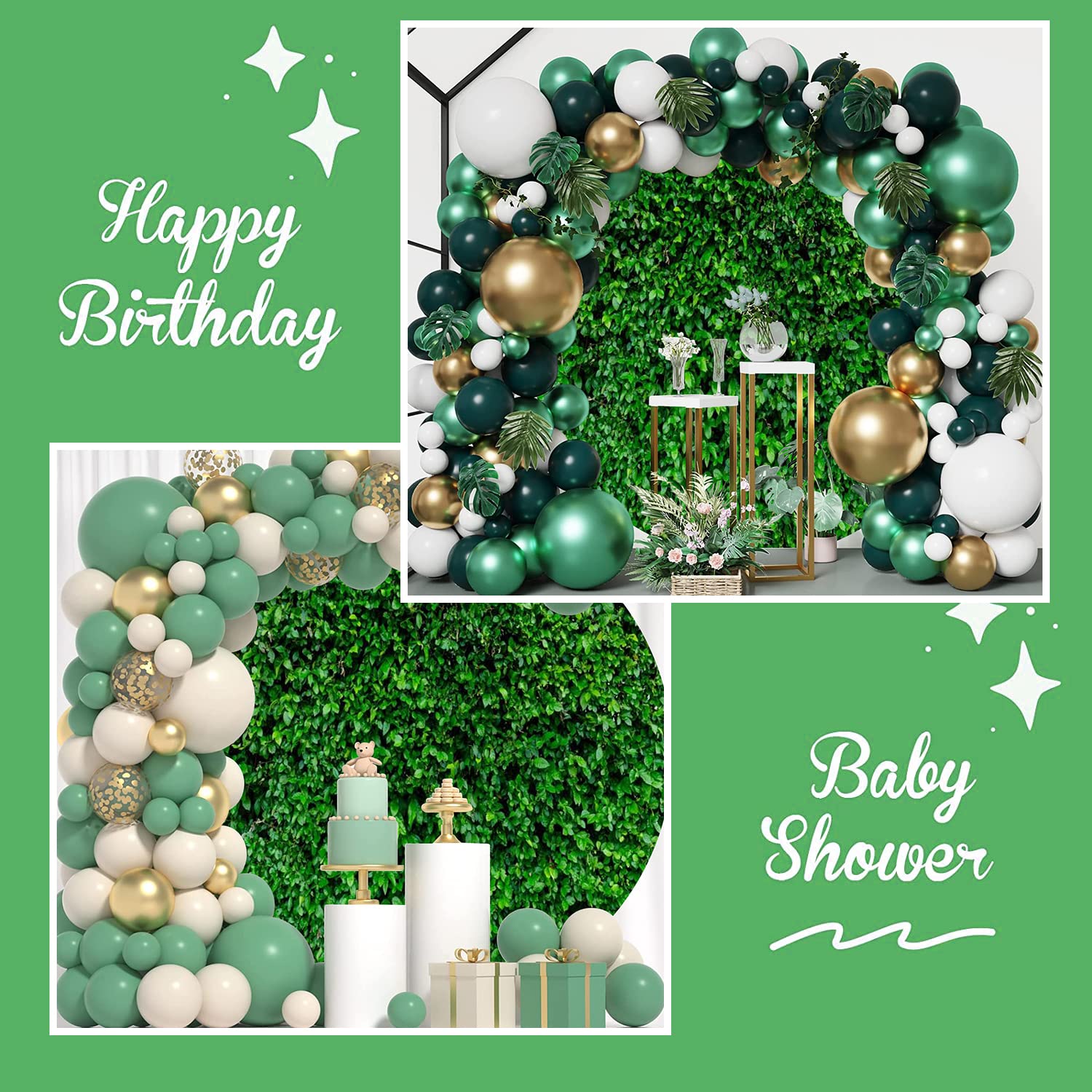 Leowefowa Greenery Round Backdrop Cover Green Leaves Round Backdrop 7.2Ft Grass Backdrop Wall Circle Backdrop Stand Cover Safari