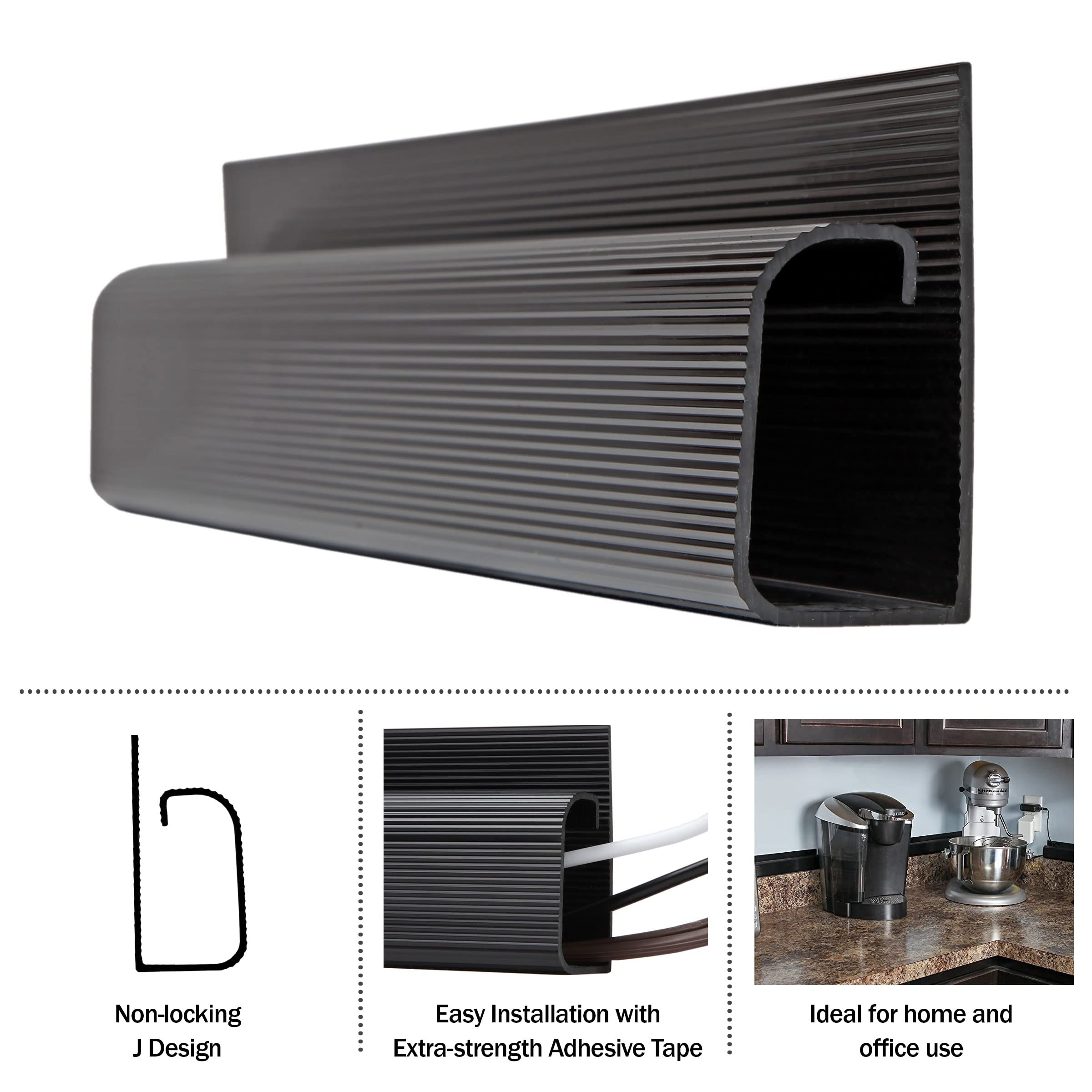 J Channel Cable Management ? Set Of 5 Raceway Channels ? Cord Hider And Wire Organizer Kit For Desk, Office, And Kitchen Use By