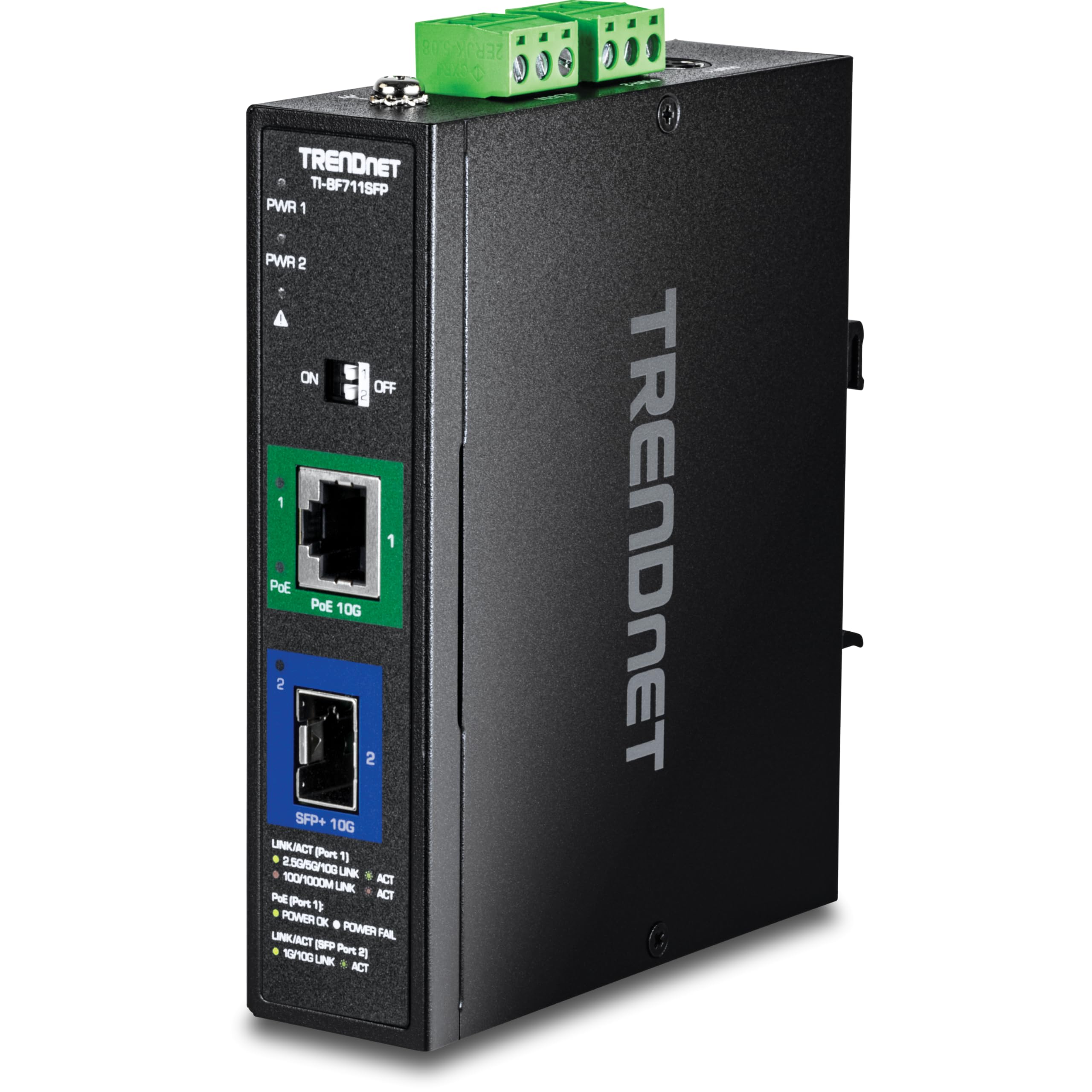 Industrial 10G Sfp+ To 10G Poe++ Media Converter