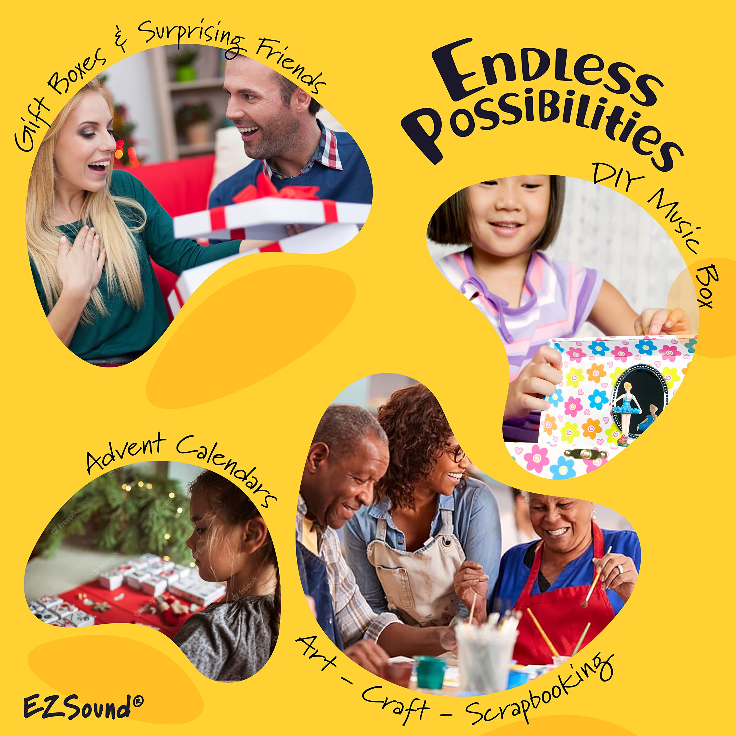 Ezsound Multiplay Light Activated Recordable Sound Chip | Records And Plays Multiple Songs And Messages | Create Recordable Custom Music Box | Light Mp3 Music Sensor For Crafts, Hobbies, And Keepsakes