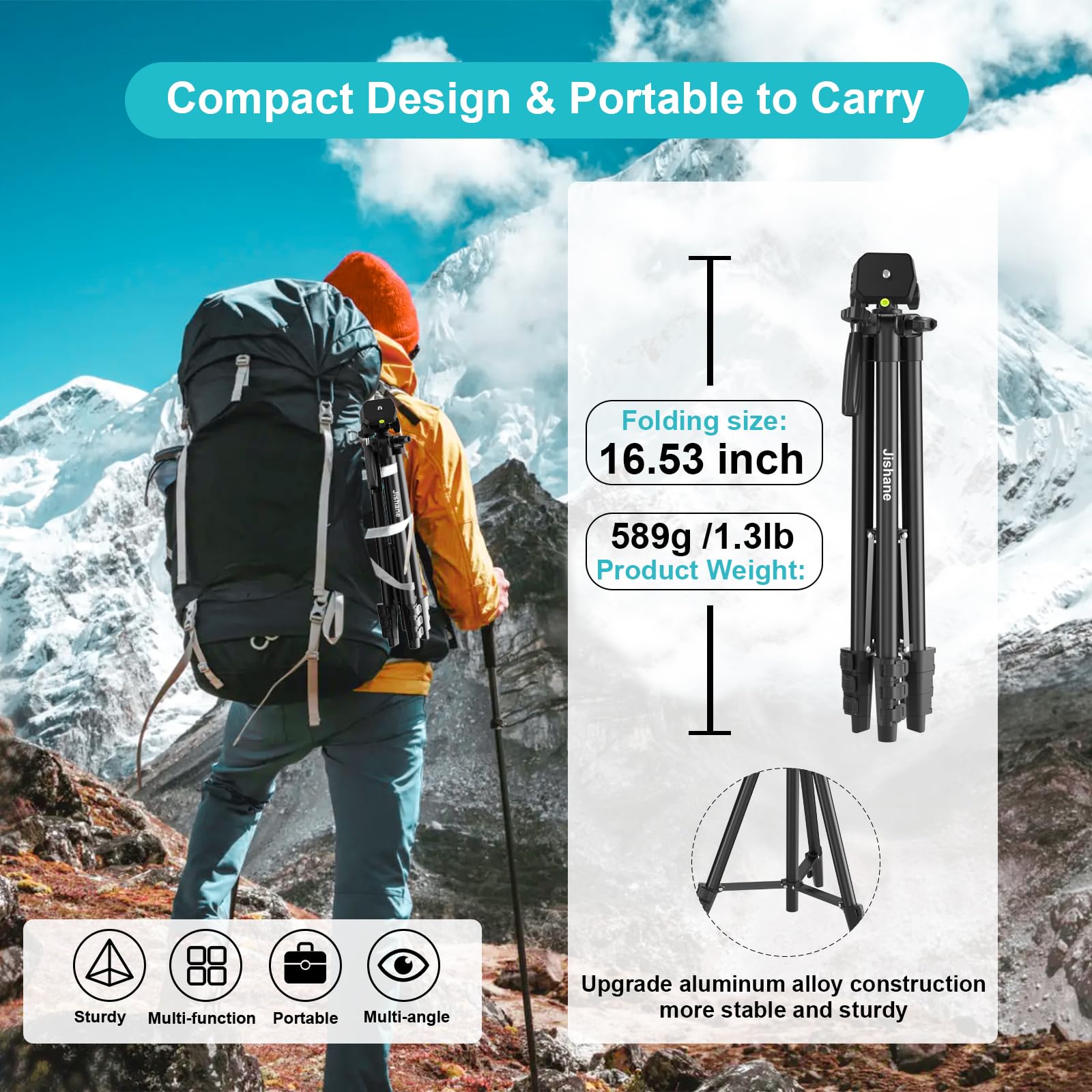 71'' Camera Tripod, Versatile Cell Phone Tripod With Wireless Remote Phone Holder And Tripod Bag, Lightweight Portable Camera Tr