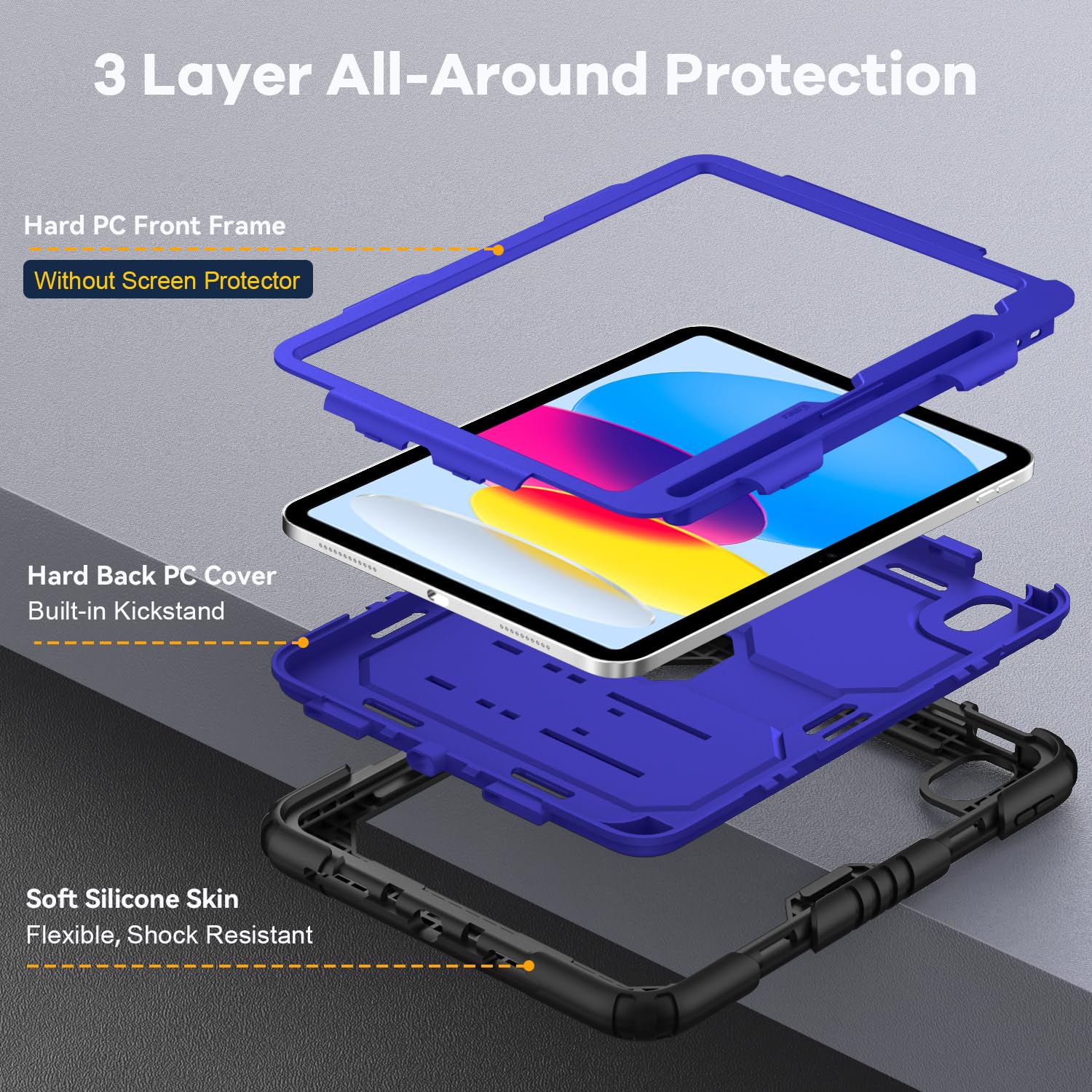 Okp Case For Ipad 11 Inch (A16) 2025/ Ipad 10Th Generation 10.9   2022, Heavy Duty Shockproof Rugged 11Th/ 10 Th Gen Protectiv