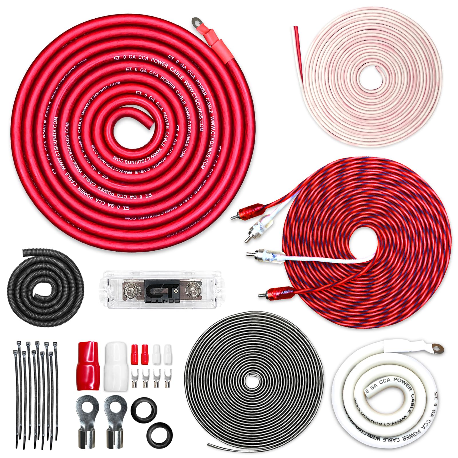 Ct Sounds 1/0 Gauge Cca Complete Amp Wiring Install Kit, Ampkit 0Ga Pro