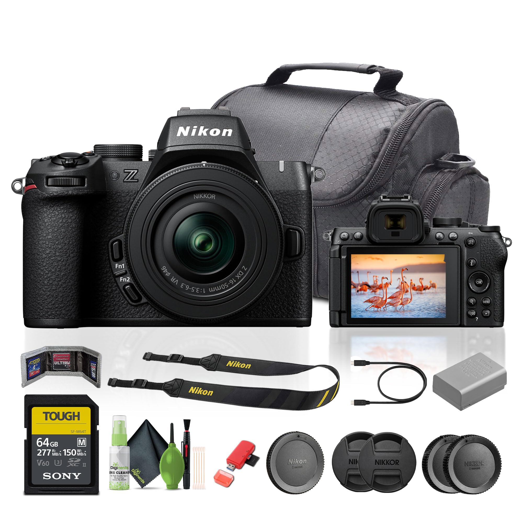 Nikon Z50II Mirrorless Digital Camera with NIKKOR Z DX 16-50mm f/3.5-6.3 Lense Bundle with 64GB Memory Card + Cleaning Kit + Mor