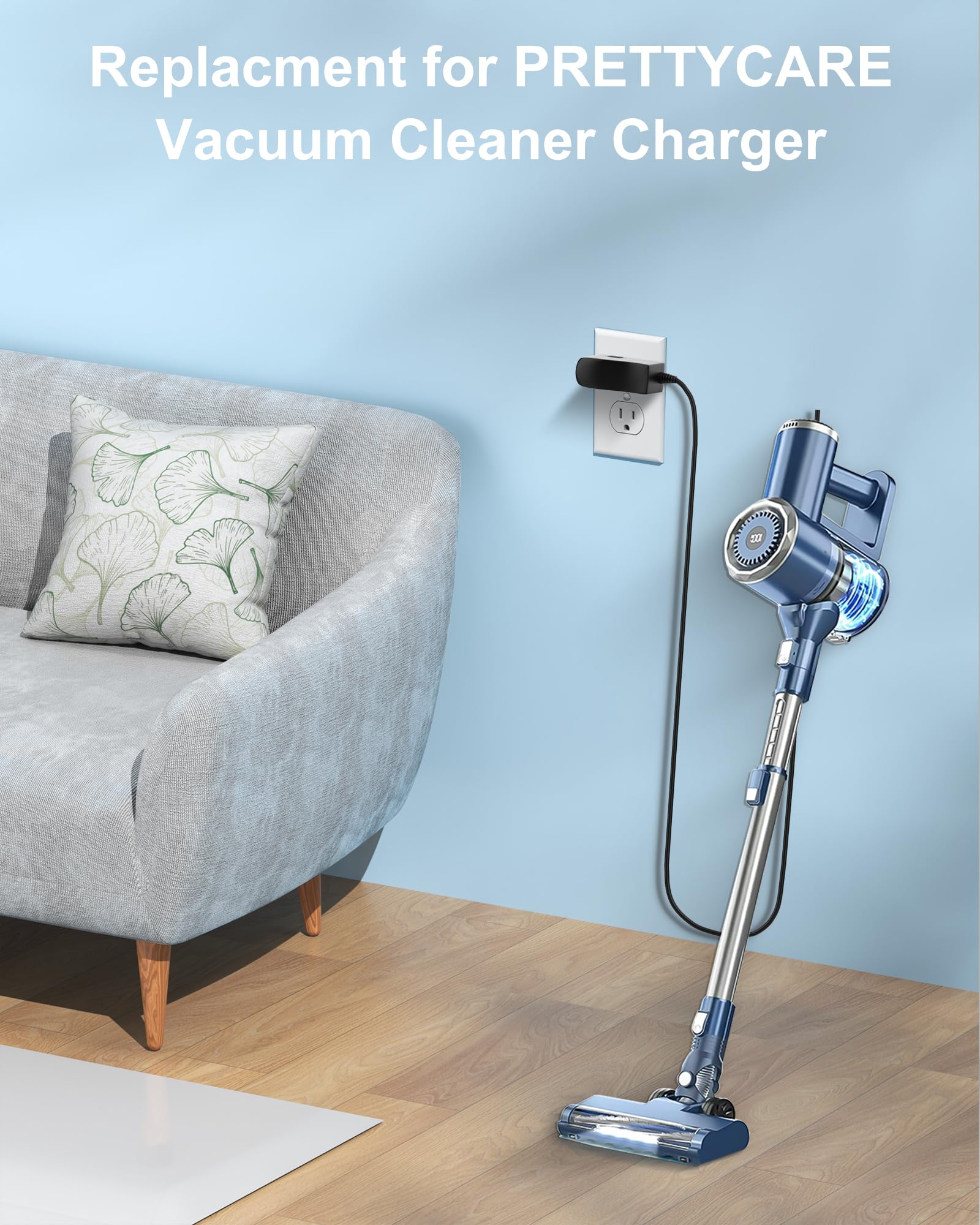 Replacment For Prettycare Vacuum Charger Compatible With Prettycare W100 W200 W300 W400 20Kpa 22.2V 180W Power Cord Adapter For