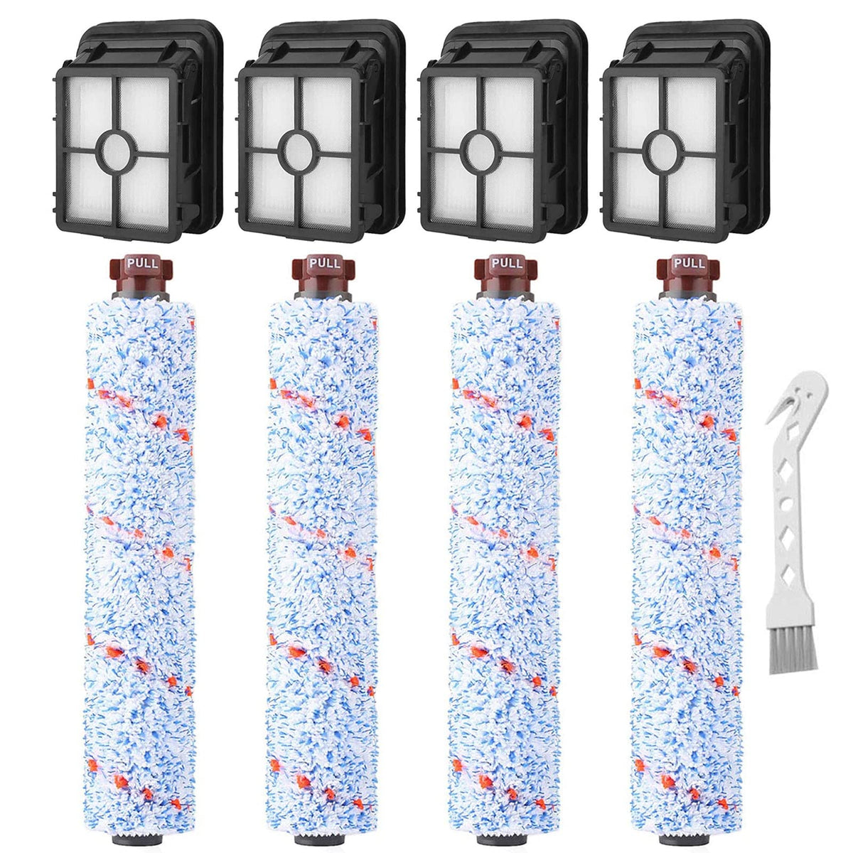 Dhoua 8 Pack Replacement Parts For Bissell Crosswave 1785 2306 2551 Series Vacuum Cleaner, 4 Pack 1868 Multi Surface Brush Rolls