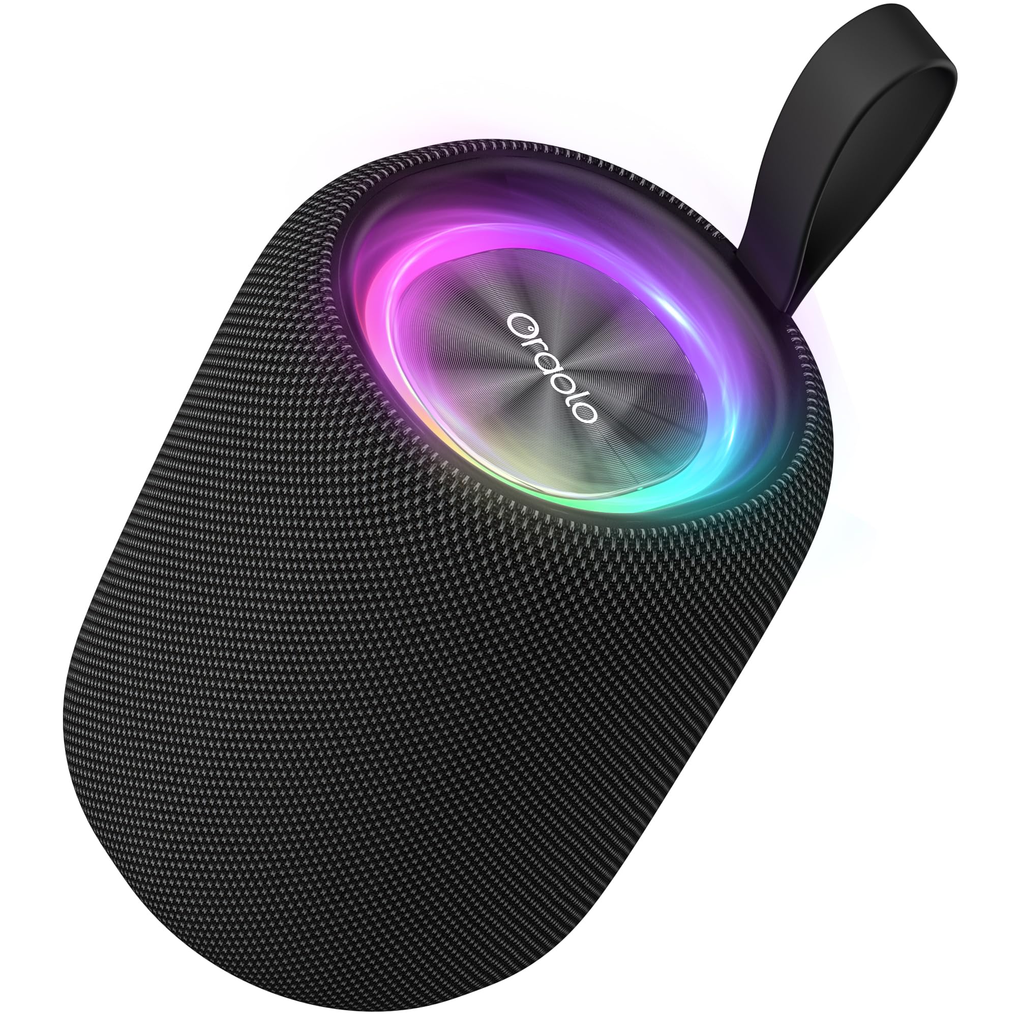 Oraolo Bluetooth Speaker,Portable Speakers with Immersive Audio, LED Lights,8H Playtime,Bluetooth 5.4, Support TWS TF USB,IPX6 W