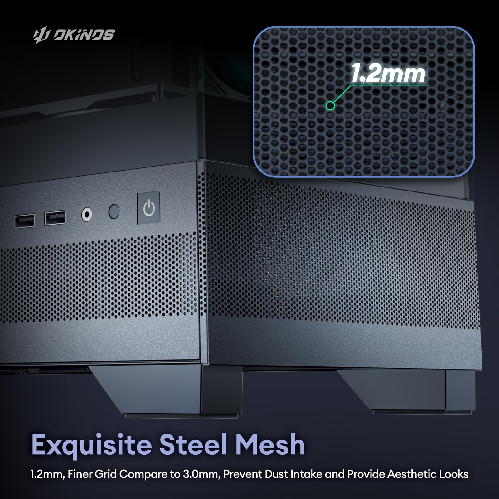 Okinos Aqua 7, Pre Installed 6    120Mm Pwm Argb Fan, Atx Mid Tower Pc Case, Computer Case With Panoramic View Tempered Glass Fr