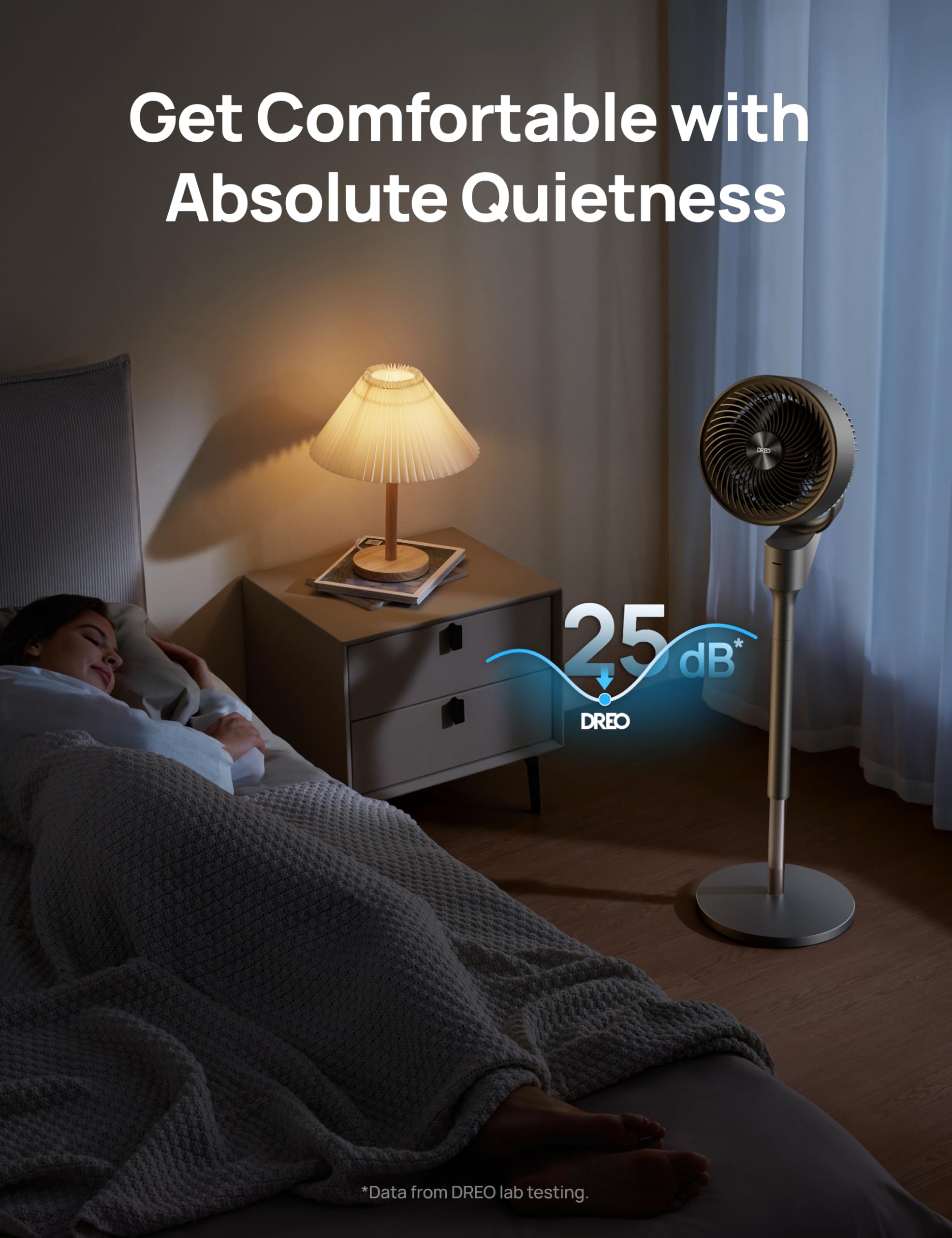 Dreo Fan For Bedroom, 80? Oscillating Standing Fan, 25Db Quiet, 80Ft Pedestal Fans For Home Office, 90? Manual Vertical, 3 Speed