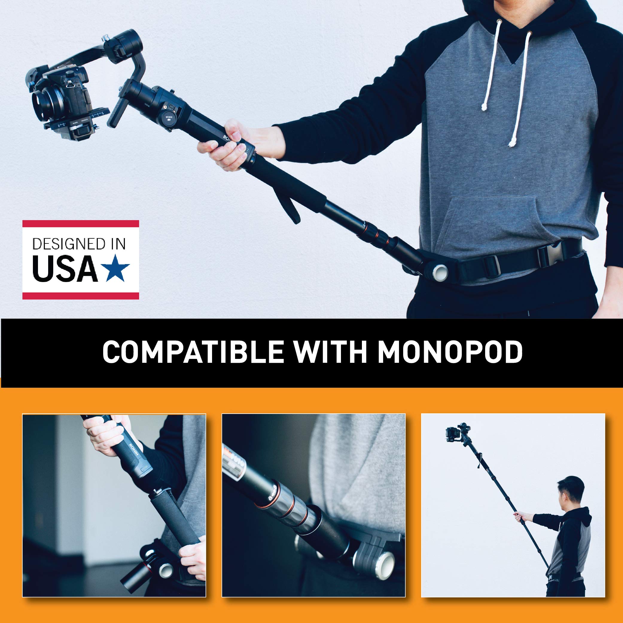 Kamerar Mogocrane Belt Kit, Weight Support For Single Handed Gimbal Stabilizer, Dji Ronin S, Zhiyun Crane 2, Crane Plus, Moza Air 2, Aircross, Hold The Gimbal Easier And Longer