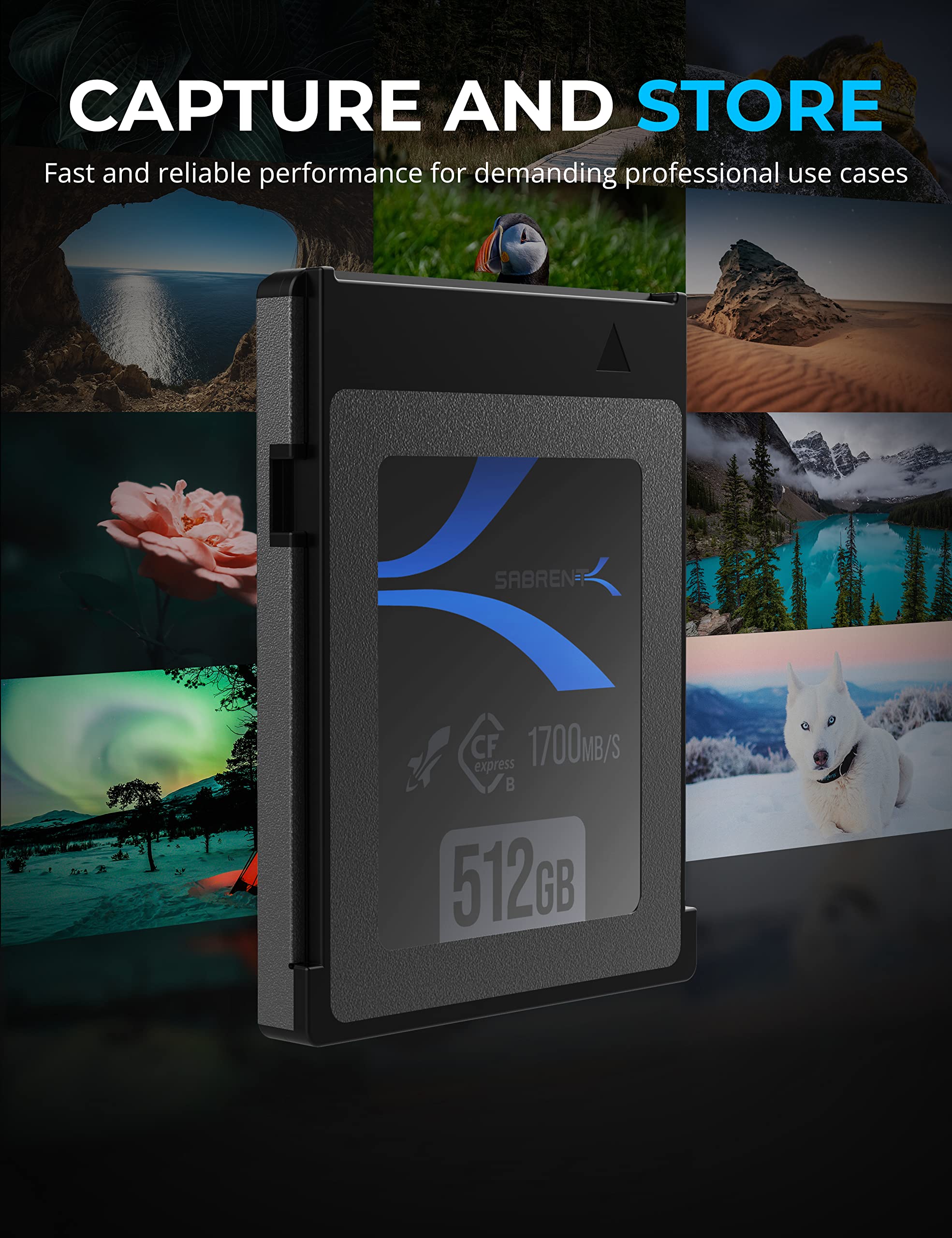 Sabrent Rocket Cfx 512Gb Cfexpress Type B Memory Card R1700Mb/S W1500Mb/S (Cf-Xtbt-512)