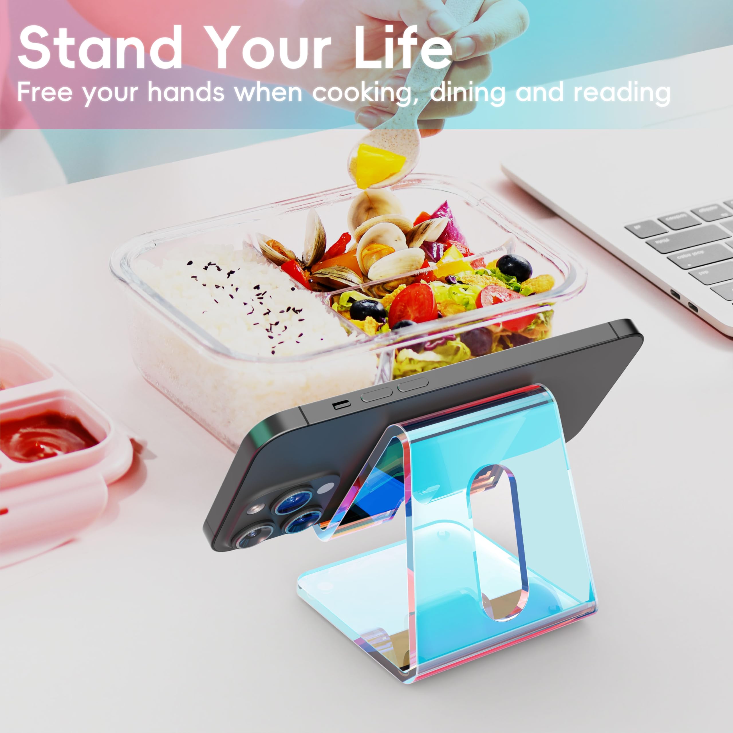 Crpich Acrylic Cell Phone Stand, Portable Phone Holder, Phone Stand For Desk, Compatible With Phone 14 13 12 Pro Max Mini 11 Xr