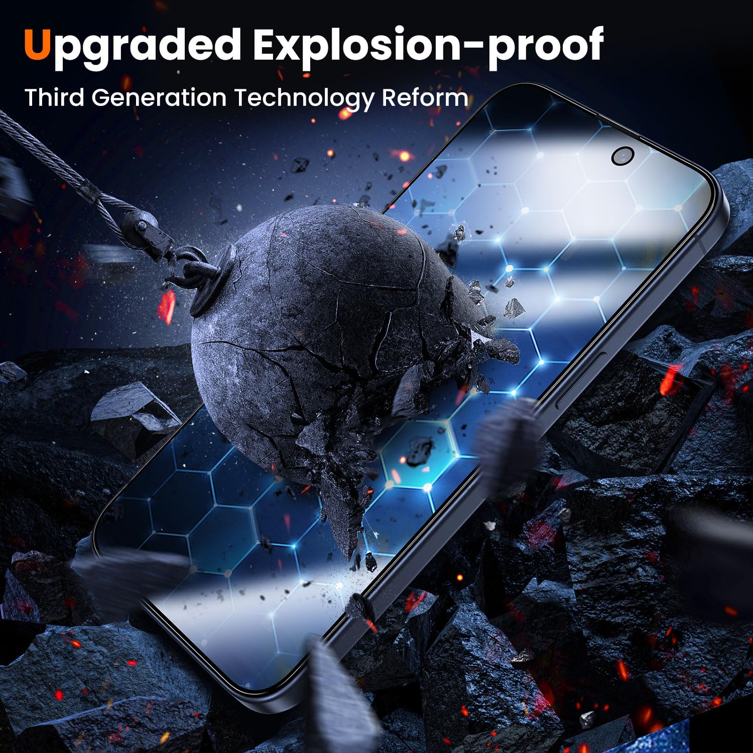 Uniqueme For Iphone 15 Pro Max Privacy Screen Protector   [Military Grade Shatterproof & 9H+ Hardness] Screen Protector 15 Pro M