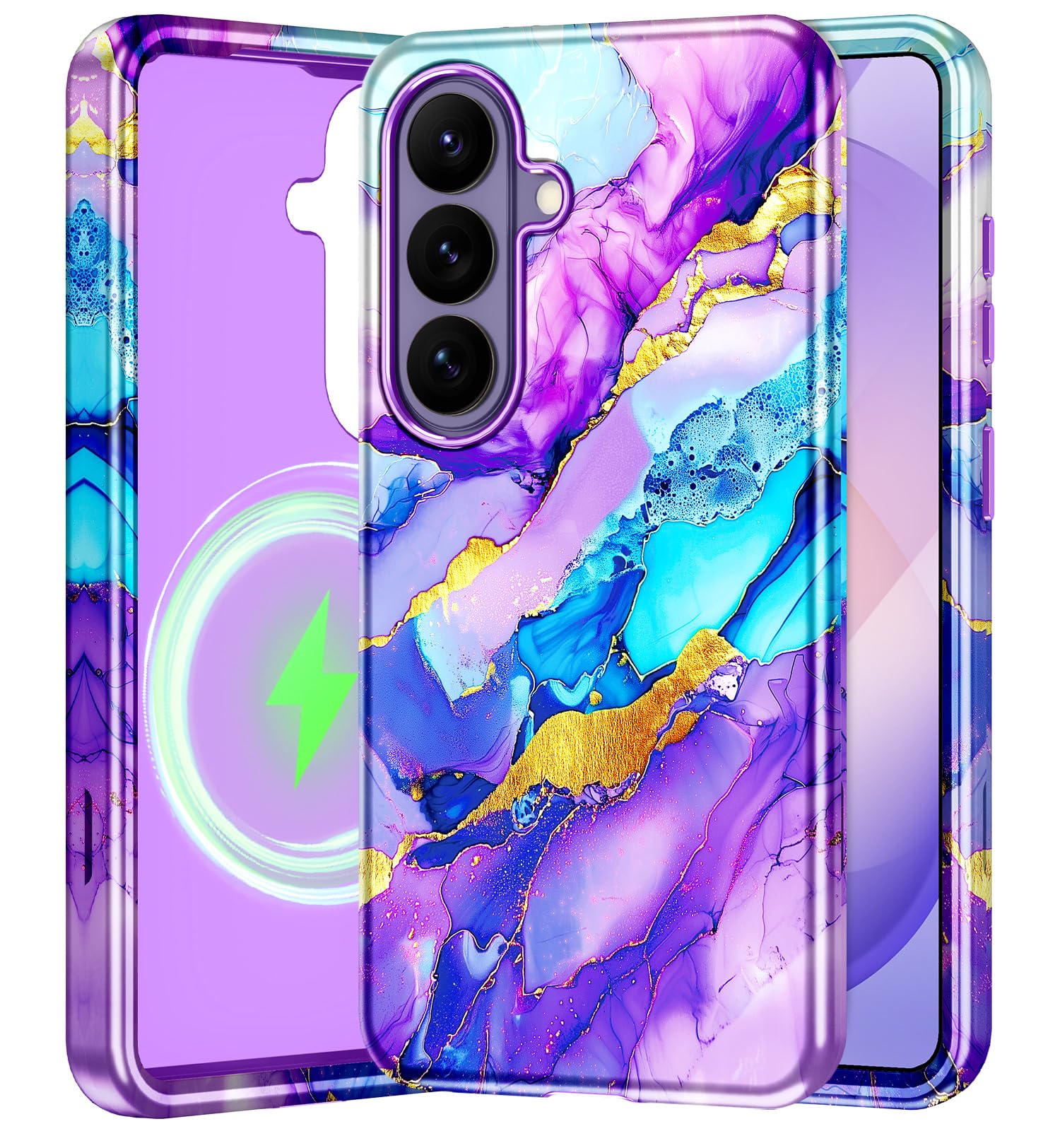 Btscase for Samsung Galaxy S26 Plus Case, [Military Grade Drop Tested] Marble Pattern Design Slim Rugged Shockproof Women Girls 