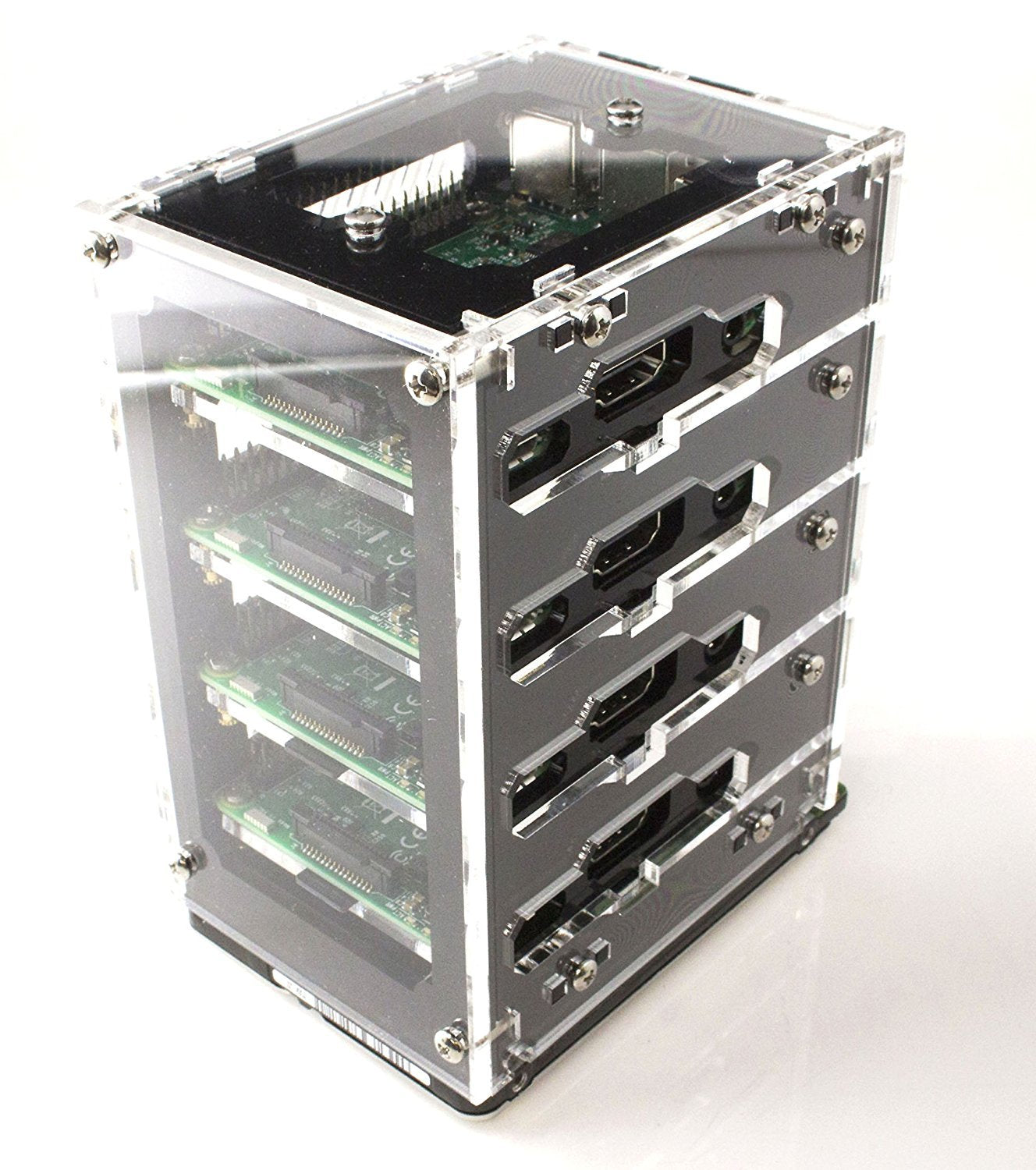 Bramble Box Fan Stack Case For Raspberry Pi3, Pi2 & Pidrive (4 Stack Black Ice) ~ By C4Labs (4 Stack, Black Ice)