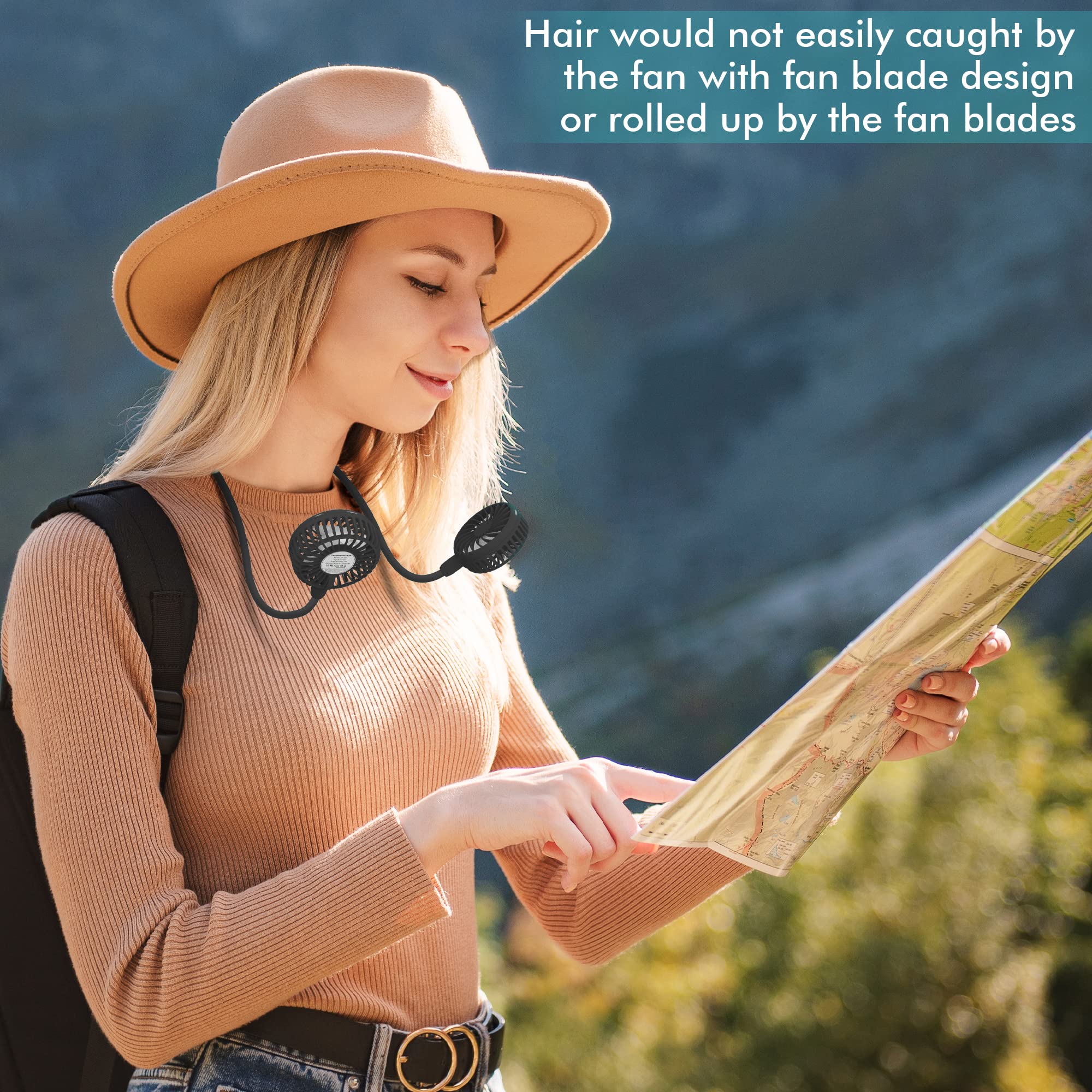 Comlife Portable Neck Fan, 2600Mah Battery Operated Ultra Quiet Hands Free Usb Fan With Strong Wind, 360 Adjustable High Flexibi