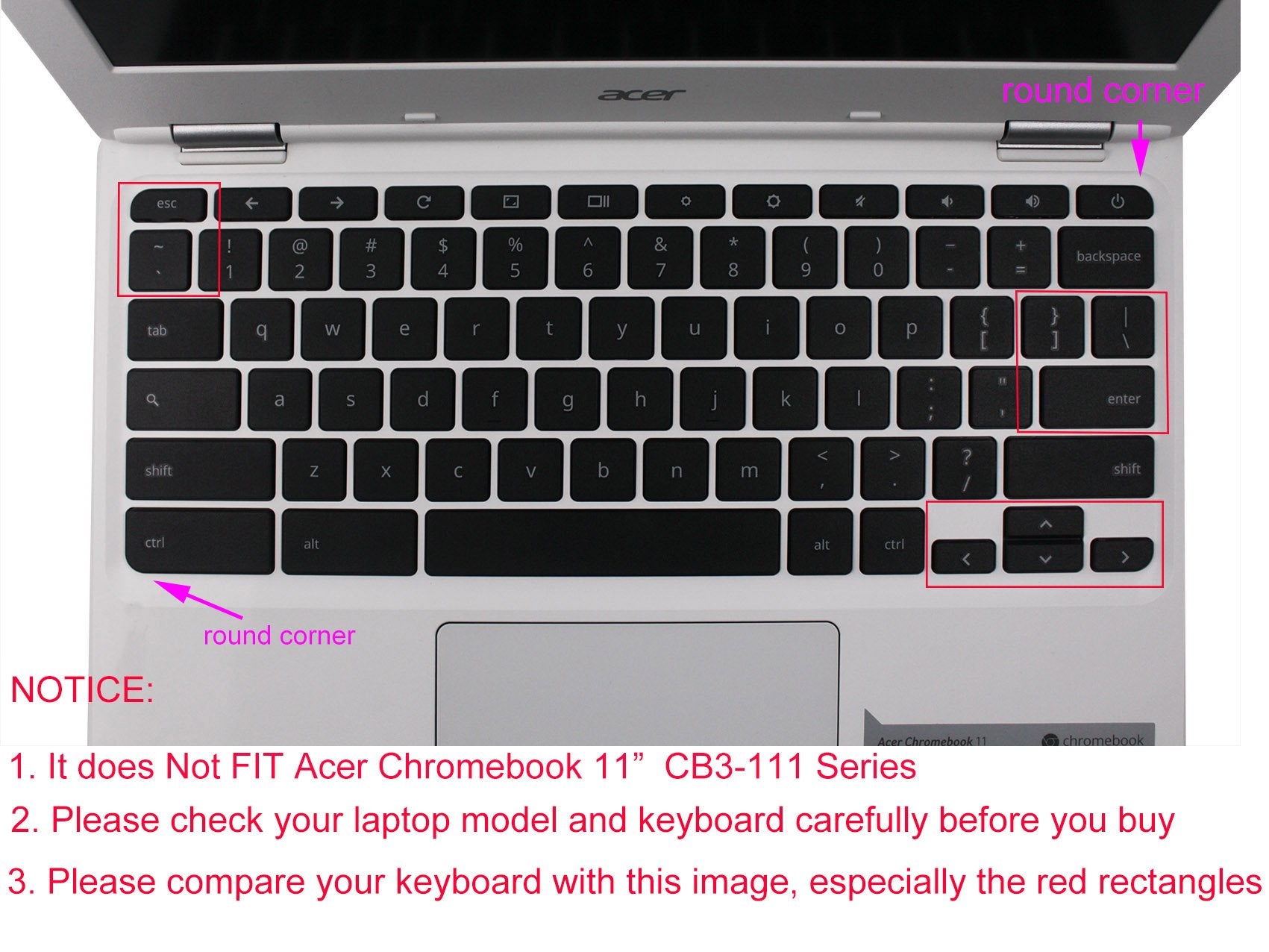Silicone Keyboard Cover Skin Compatible For Acer Chromebook R11 Cb3 131 Cb5 132T, 2017 Acer Premium R11 Convertible, Acer Chrome