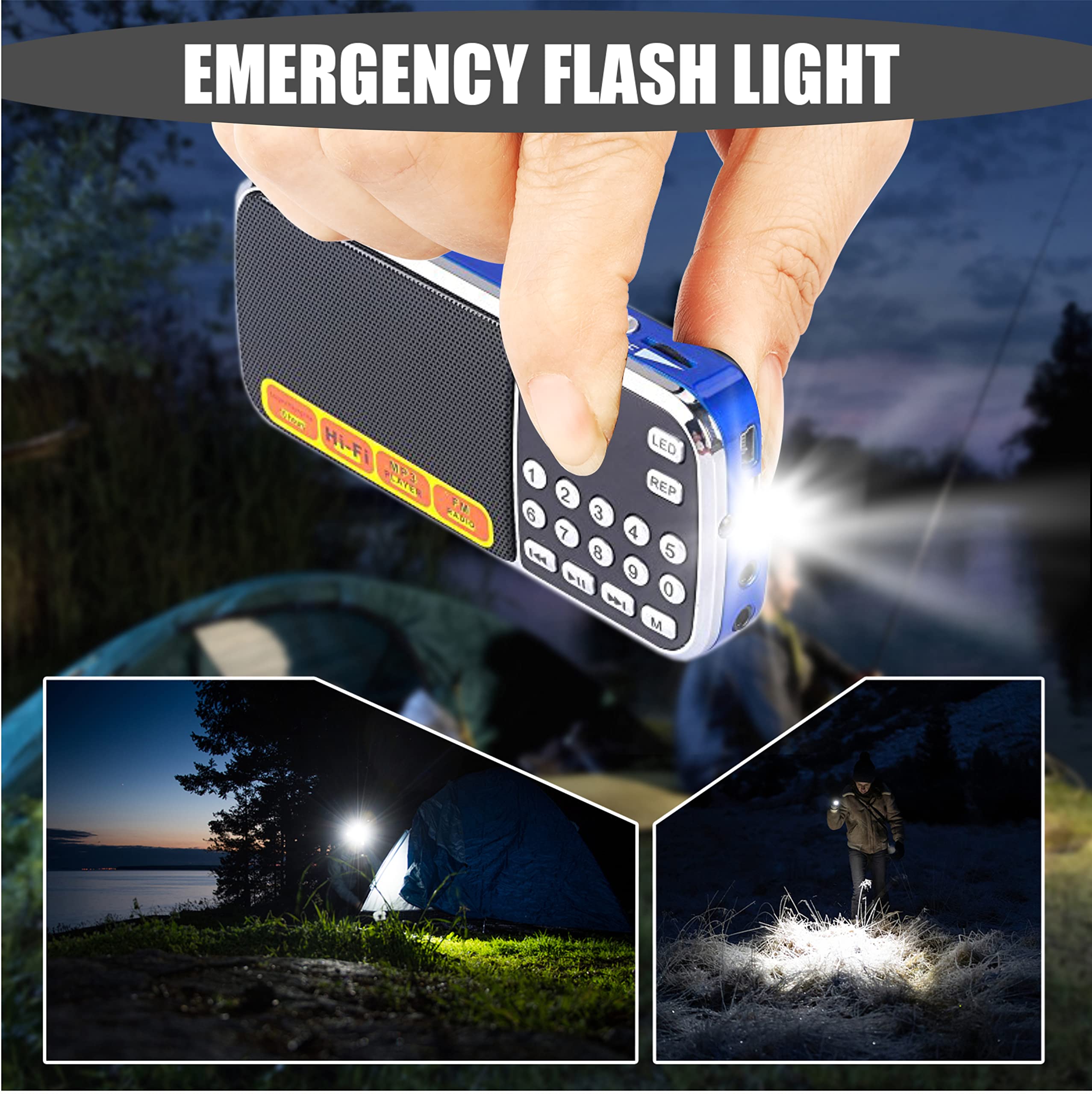 Leting Radios Portable Am With Mp3 Speaker, Portable Radio Support Tf Card/Usb,Rechargeable Battery Powered Fm Radio,Mini Radio