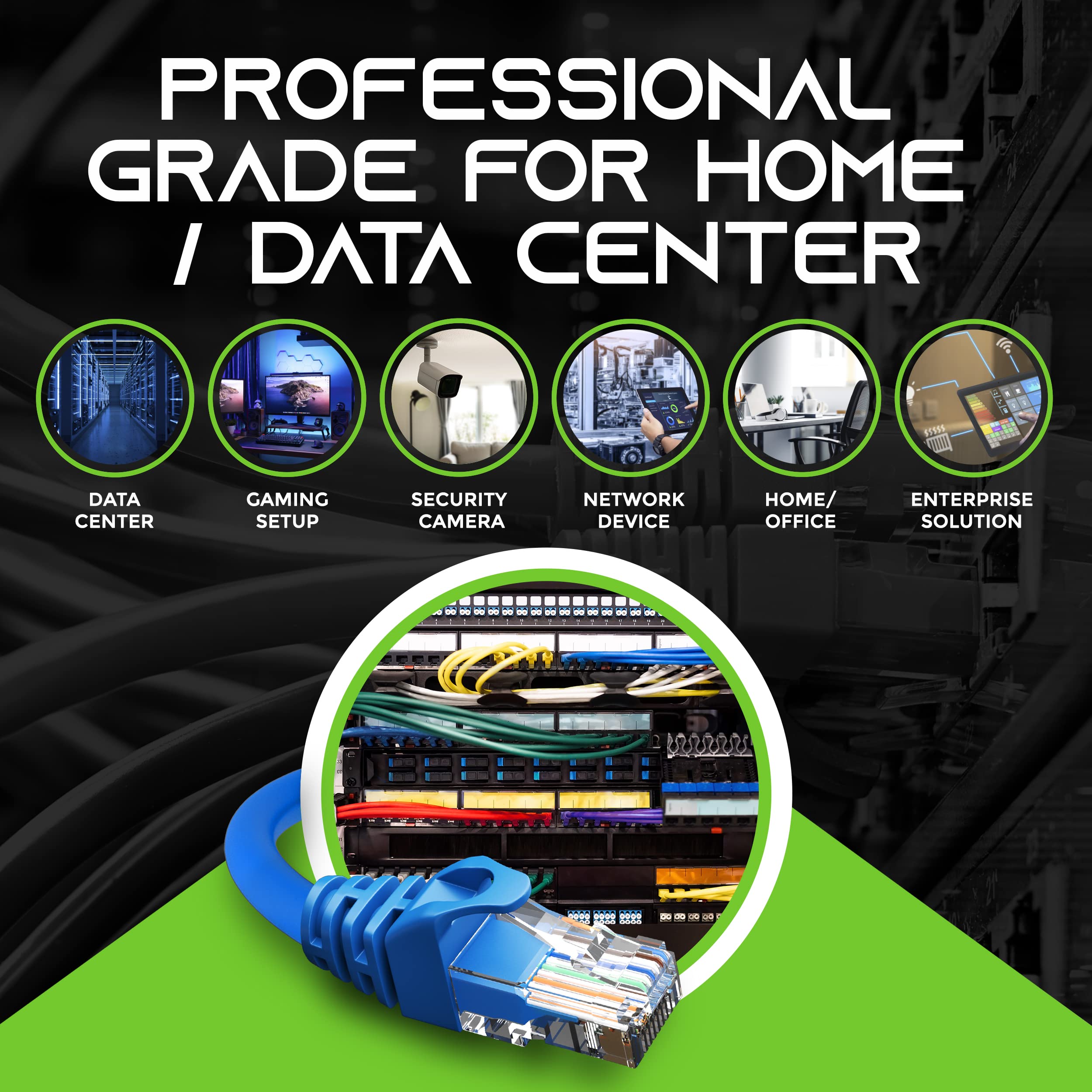 Gearit 10 Pack Cat6 Patch Cable 15 Feet Cat 6 Ethernet Cable Snagless Flexible Soft Tab   Preimum Series   Blue