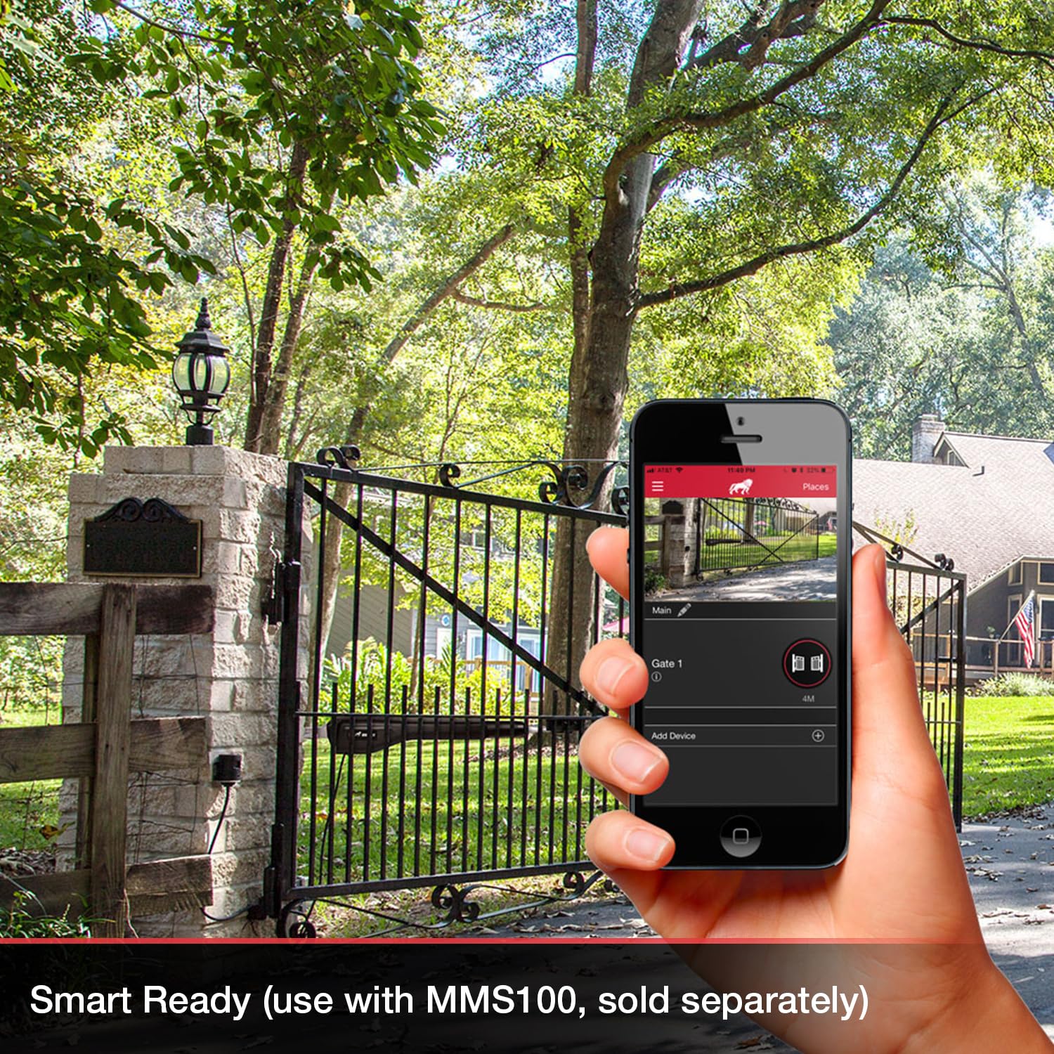 Mighty Mule Mm371W Automatic Gate Opener, Smart And Solar Ready, Includes Gate Opener Remote And More Up To 16Ft Long Or 550Lb,