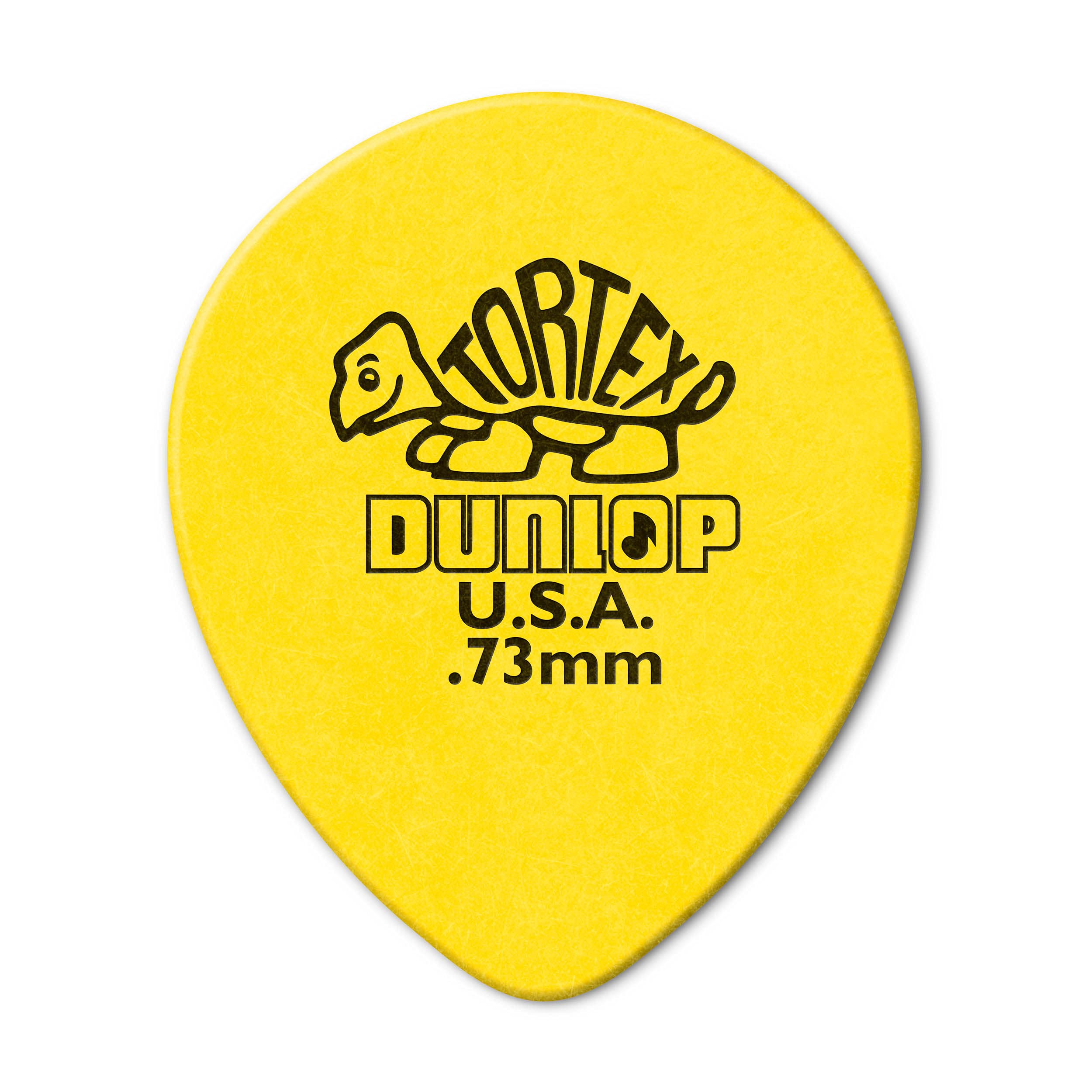 Dunlop 413R.73 Tortex� Tear Drop, Yellow, .73Mm, 72/Bag