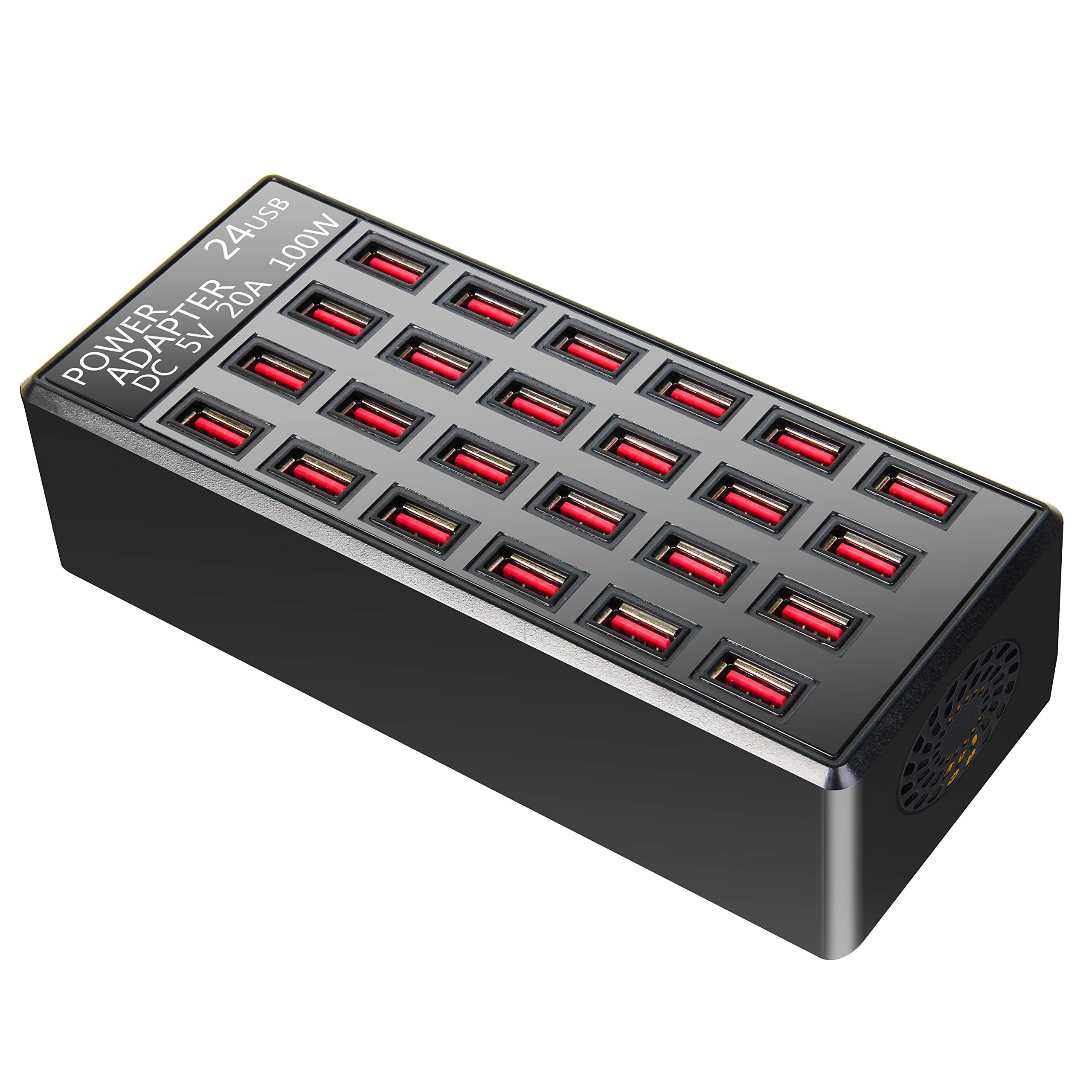 100W 24(20A) Port, Usb Fast Charging Station,Travel Desktop Usb Rapid Charger,Multi Ports Charging Station Organizer Compatible