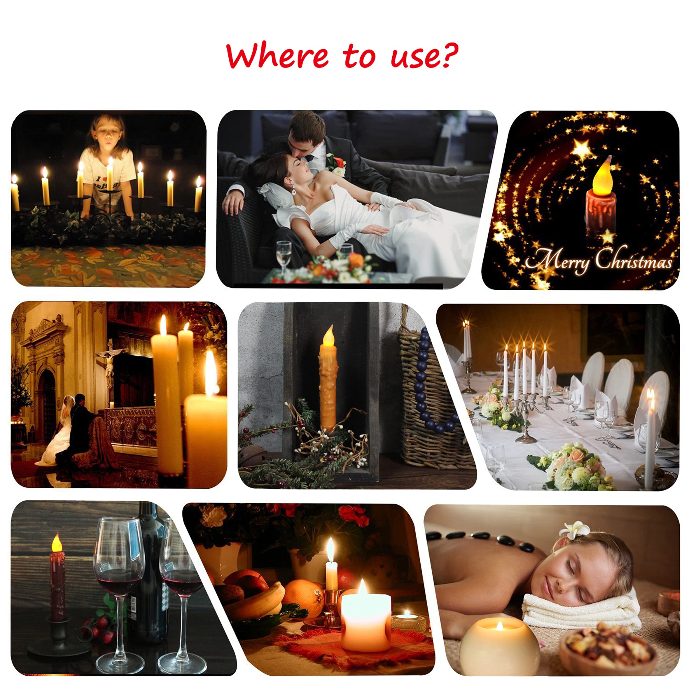 Cvhomedeco. Real Wax Hand Dipped Battery Operated Led Timer Taper Candles Rustic Primitive Flameless Lights Decor, 6 3/4 Inch, O