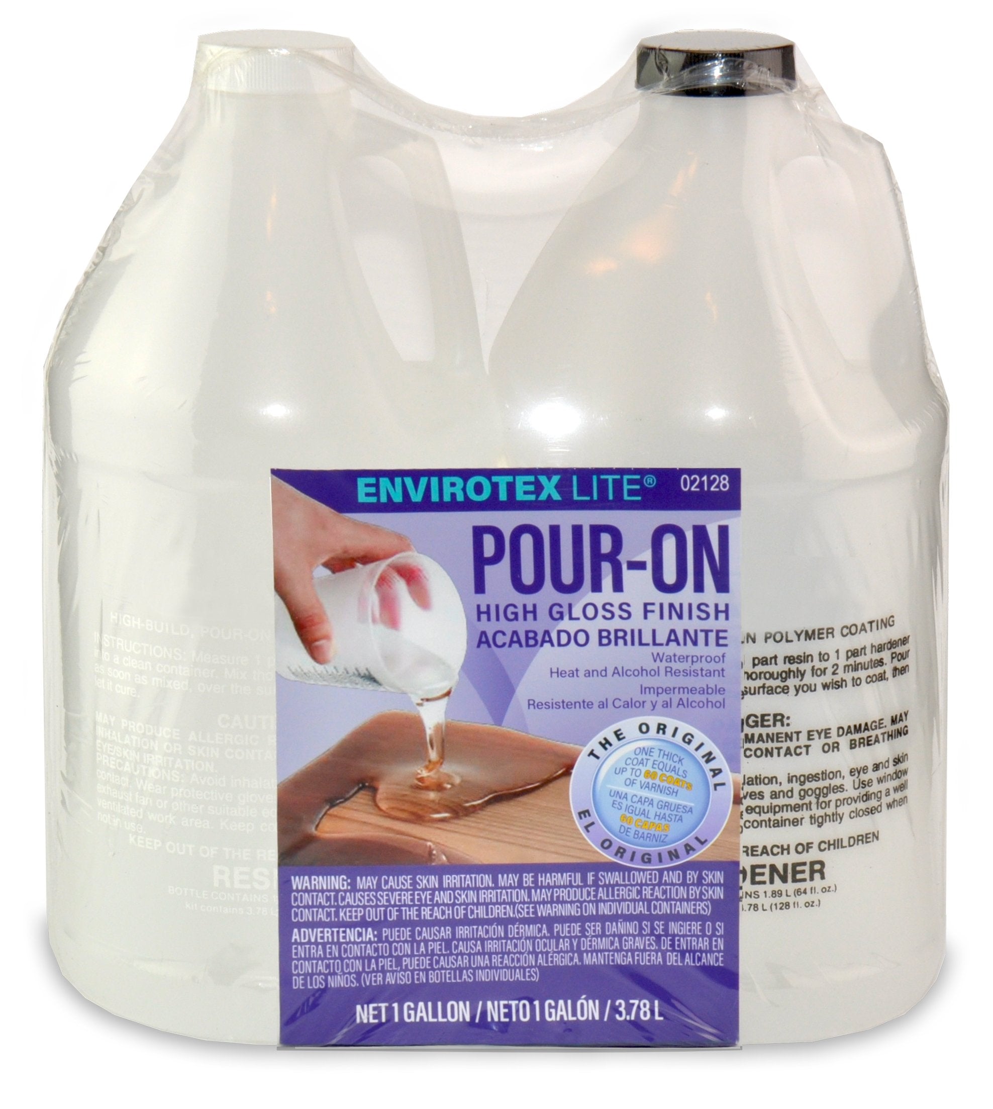 Environmental Technology 2128 128 Ounce Kit Lite Pour On, High Gloss Finish, Gallon, Clear, 256 Fl Oz
