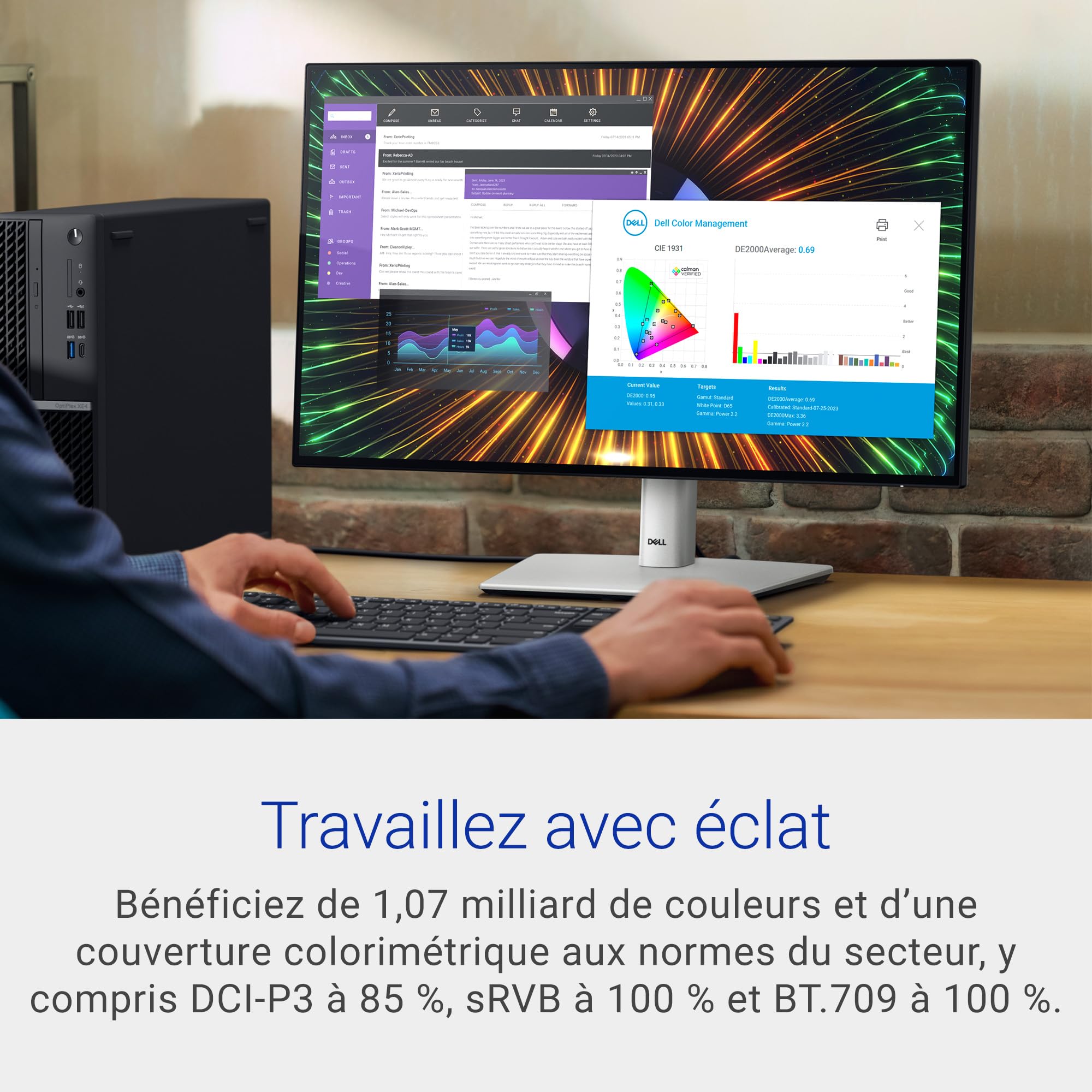 Dell U2424H Ultrasharp 24 Inch Fhd (1920X1080) Monitor, 120Hz, Ips, 5Ms, 98% Dci-P3, 2X Usb-C, 2X Displayport, Hdmi, 3X Usb, 3 Y