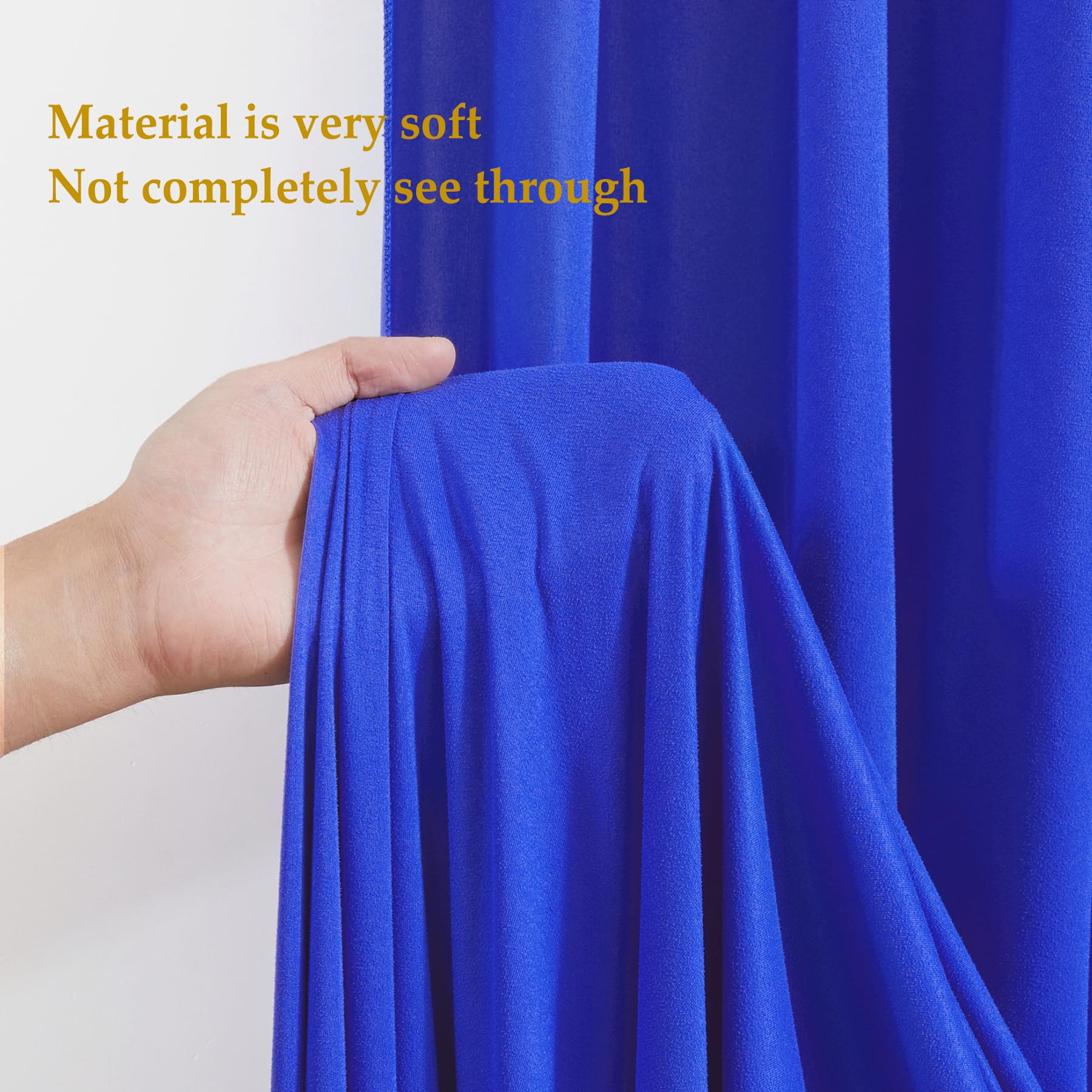 Royal Blue Backdrop Curtains For Parties, 10Ft Long Wrinkle Free Royal Blue Curtains Polyester Photography Backdrop Curtain Drap