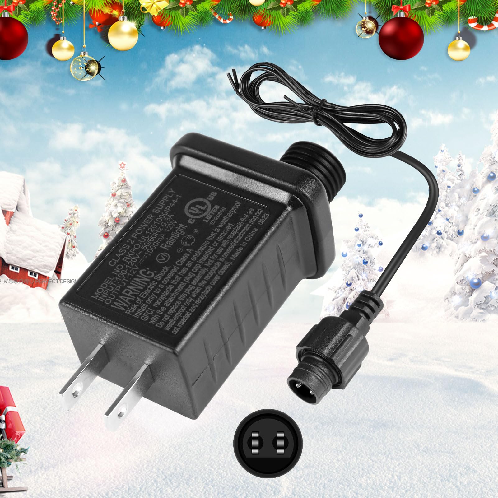 inShareplus 12V 1A LED Class 2 Power Supply, 12W IP44 AC100-120V Waterproof Adapter Driver, LED Transformer Replacement for Chri