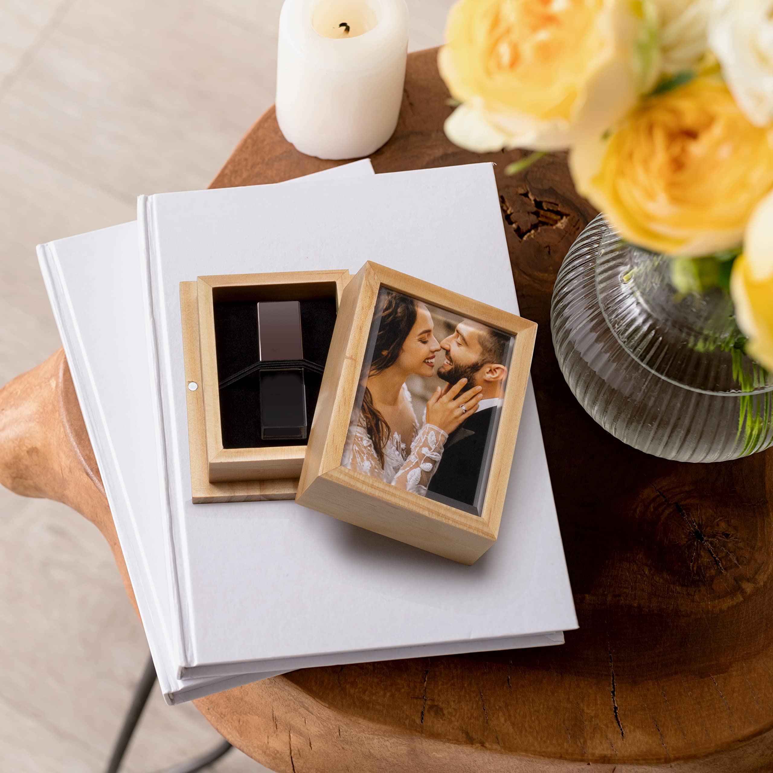 Wood Elite Flash Drive Box With Photo