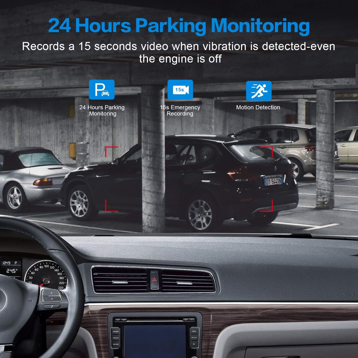 Dash Cam Front With 32G Sd Card, Boogiio 1080P Fhd Car Driving Recorder 3'' Ips Screen 170Wide Angle Dashboard Camera Aluminum A