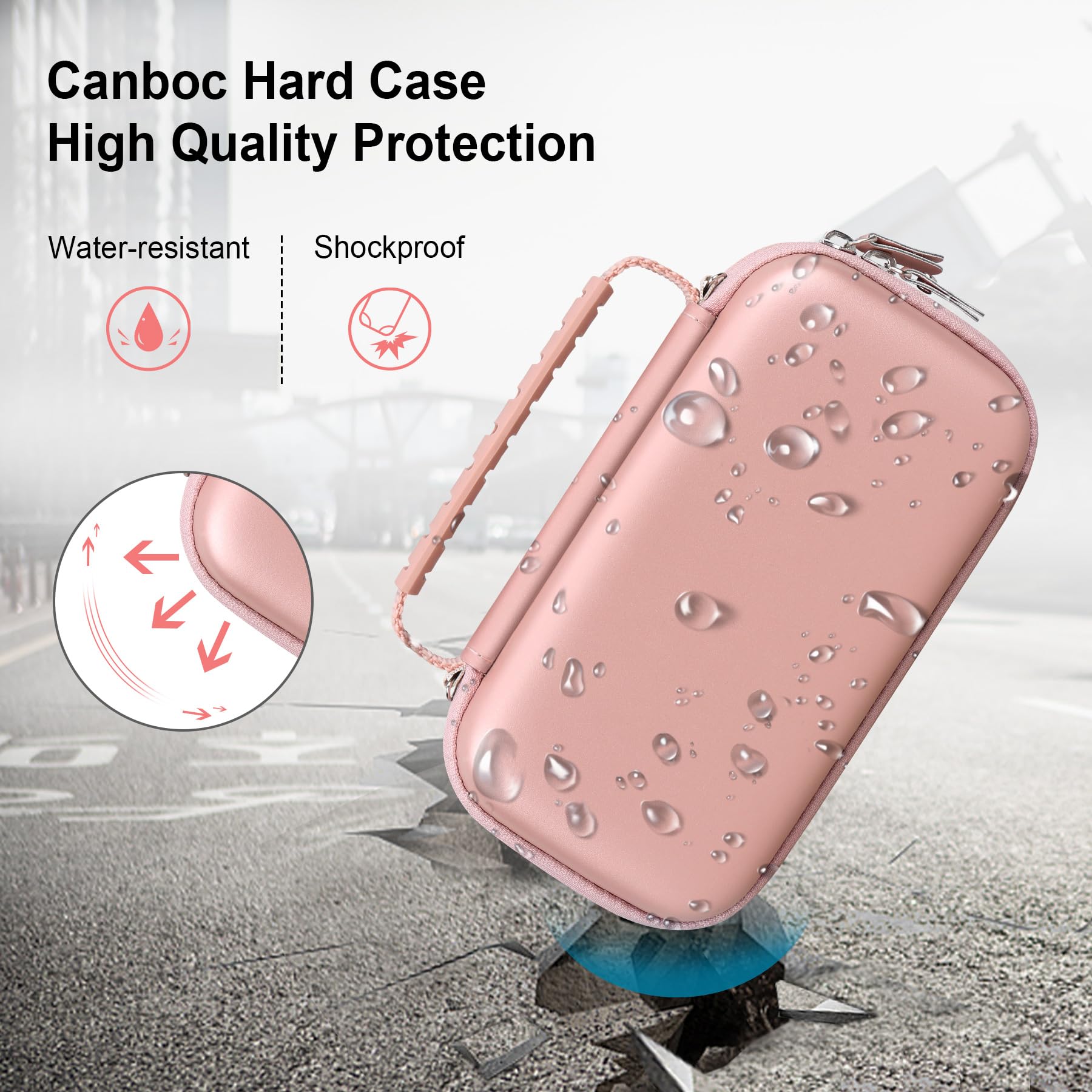 Canboc Carrying Case For Ceptics Universal Travel Adapter Kit, World Travel Adapter Kit Box With Removable Shoulder Strap, Zippe