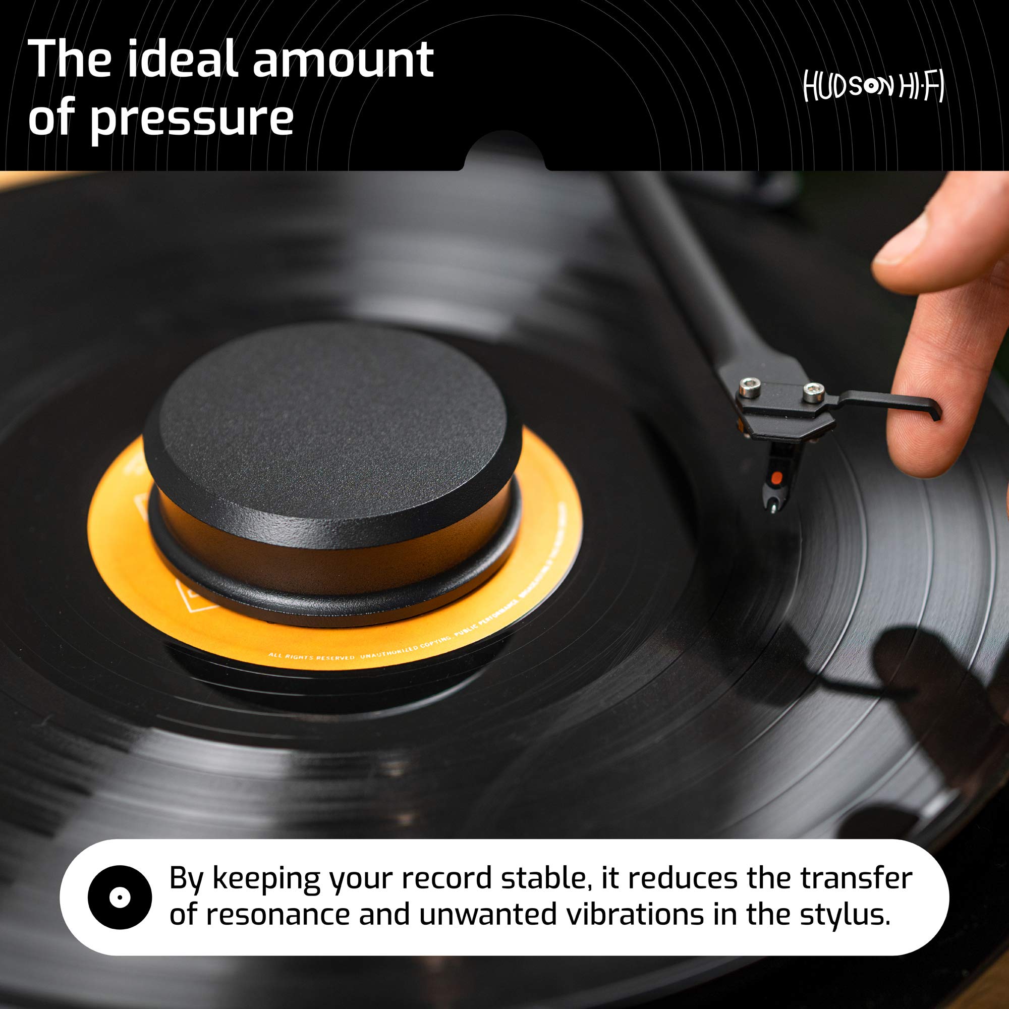 Hudson Hi Fi Smallben Record Weight Stabilizer With Protective Leather Pad   9 Ounce Vinyl Turntable Weight   Durable & Stylish