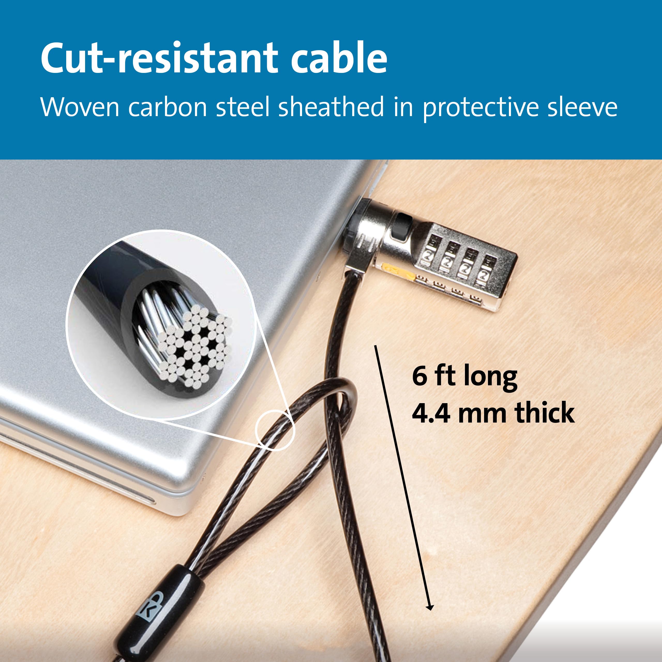 Kensington Combination Cable Lock For Laptops And Other Devices (K64673Am),Black