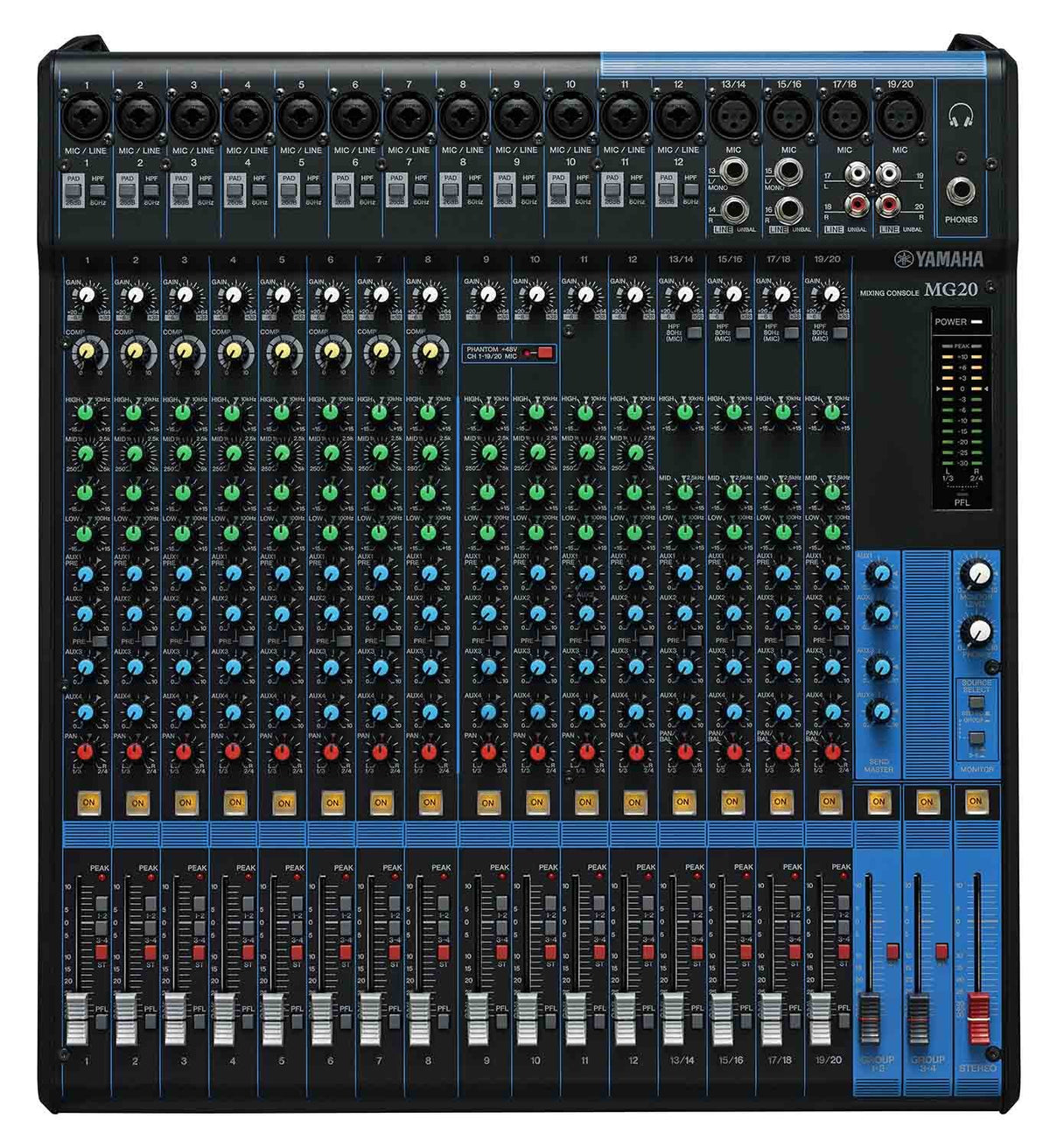 Yamaha Mg20 20 Input 6 Bus Mixer,Black