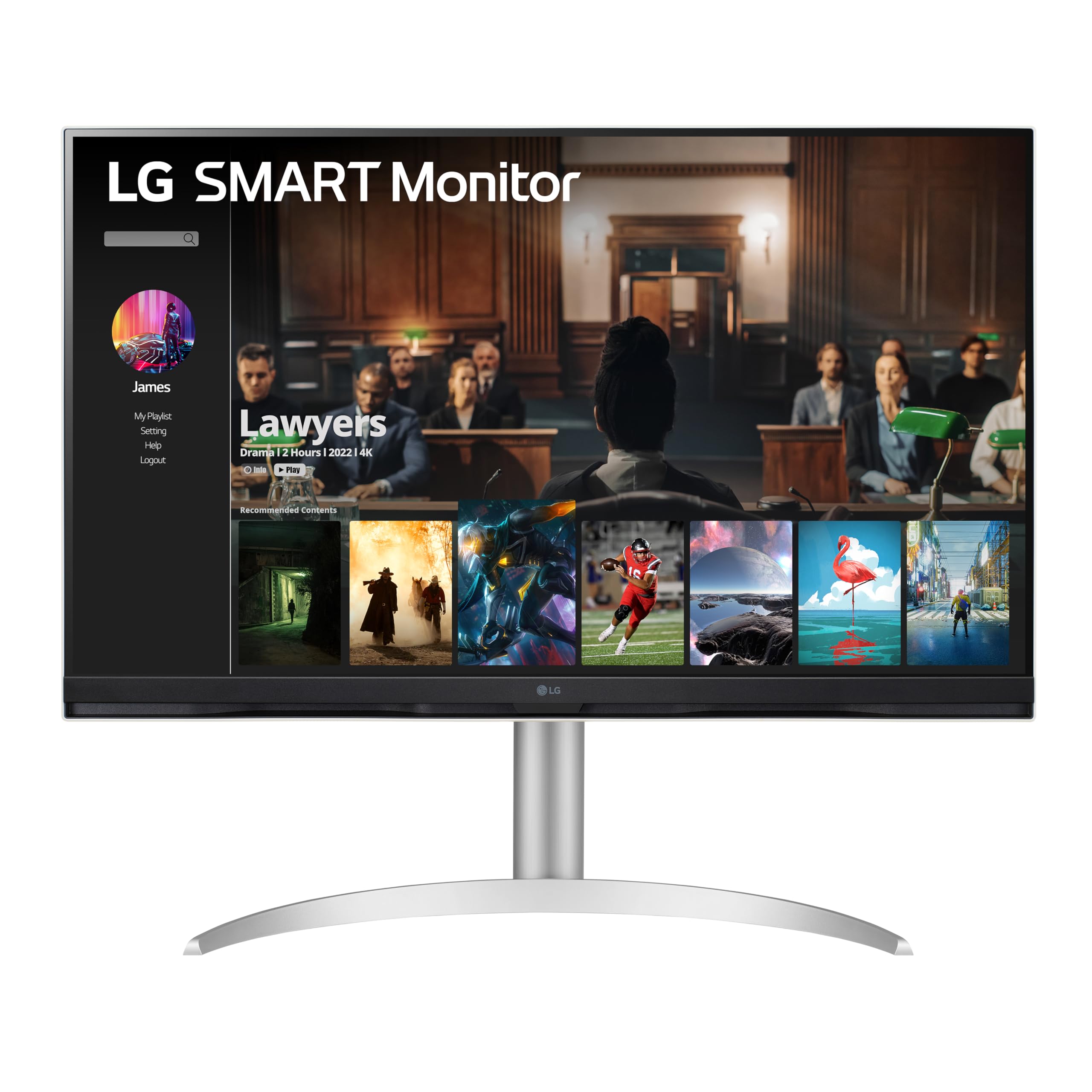 Lg Smart Monitor (32Sq730S)   32 Inch 4K Uhd(3840X2160) Display, Webos Smart Monitor, Thinq Home, Magic Remote, Usb Type C, 2X5W