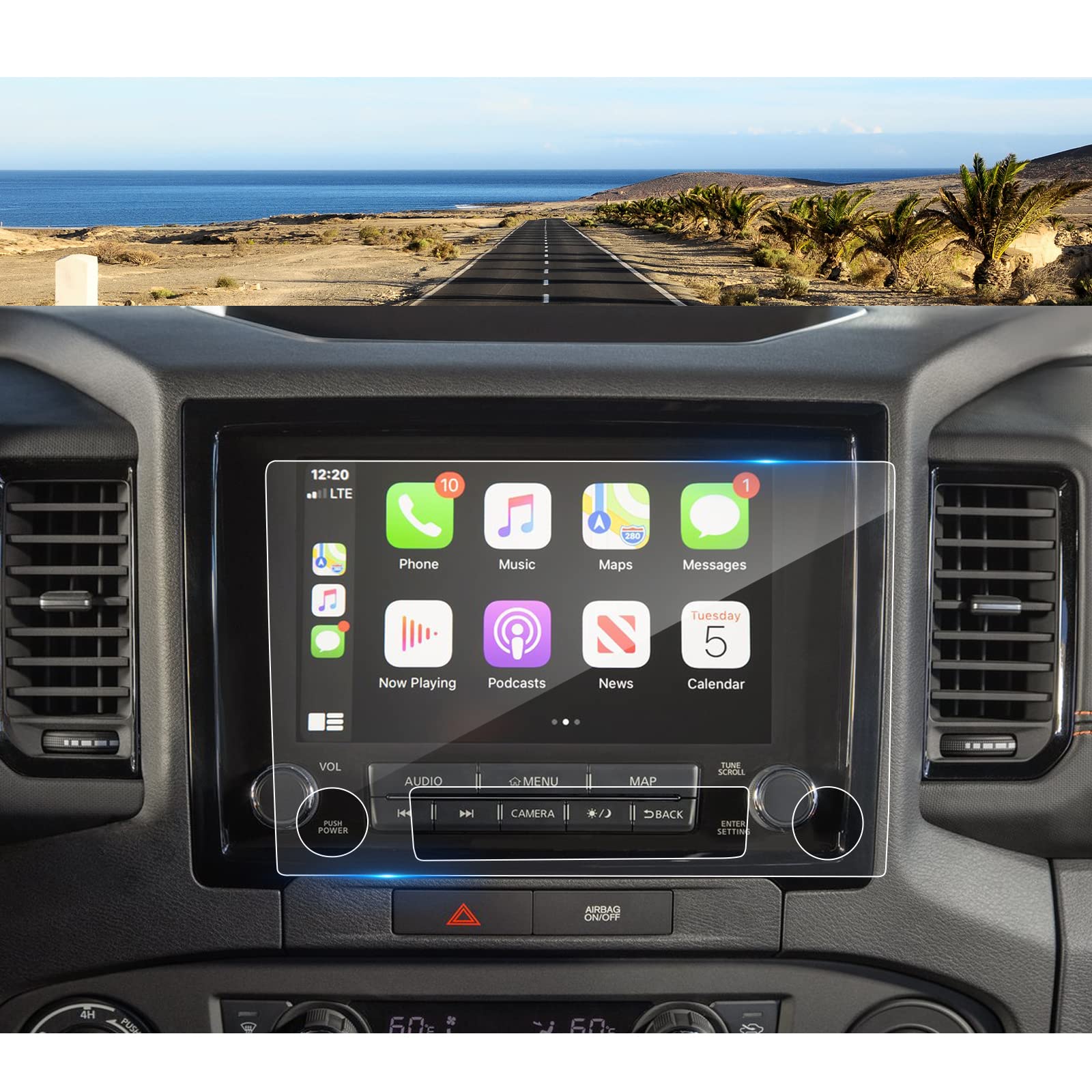 Coleya (Updated) 2022 2023 2024 Frontier Screen Protector For Nissan Frontier (Pro X/Pro 4X) 9 Inch Touch Screen, 9H Tempered Gl