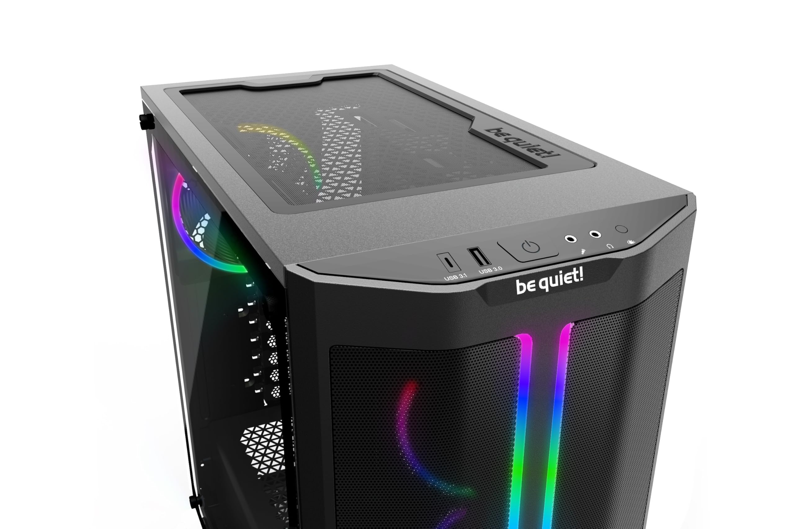 Be Quiet! Pure Base 500 Fx Atx Midi Tower Pc Case | Argb | 4 Pre-Installed Light Wings Pwm Fans | Tempered Glass Window | Black