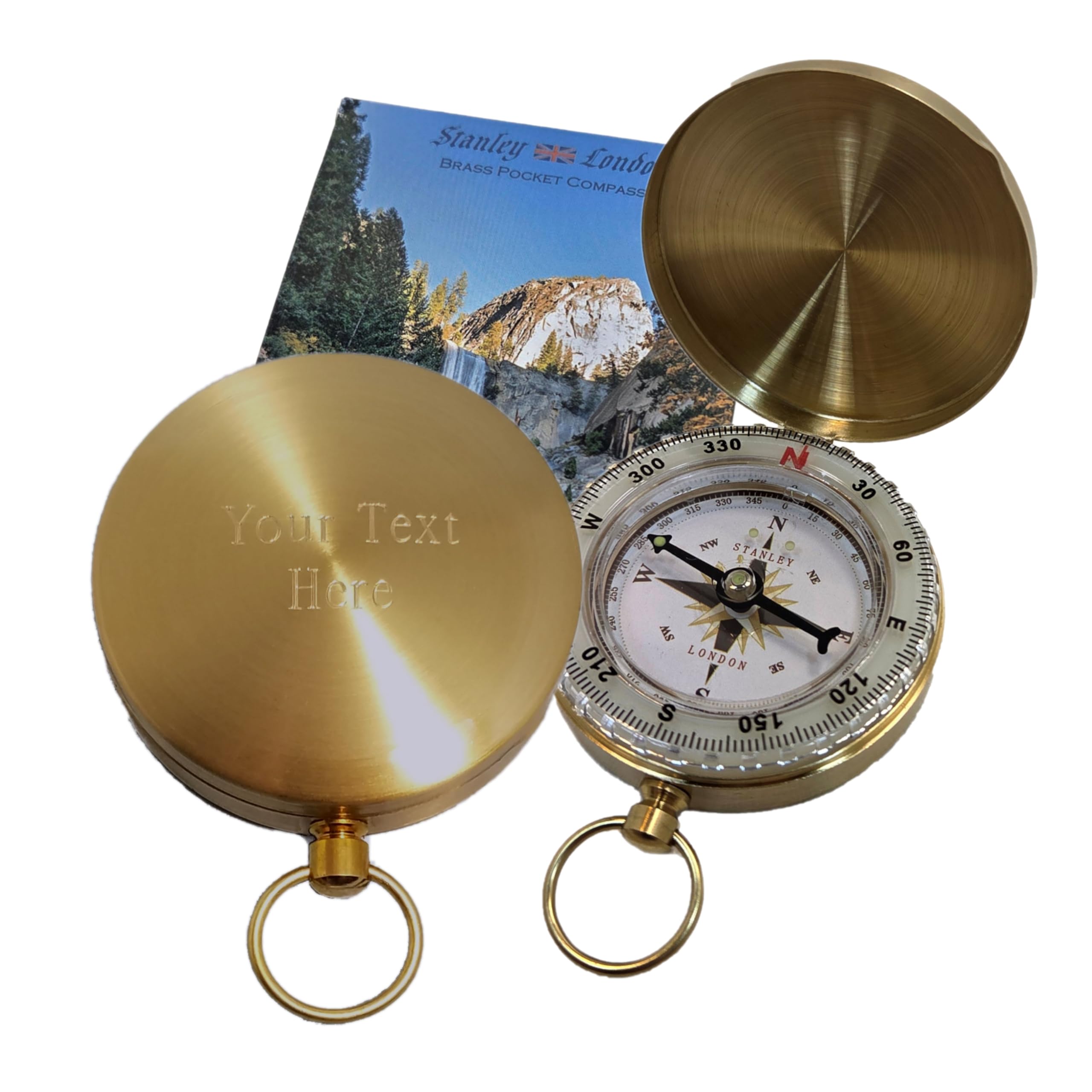 Glow in The Dark Brass Pocket Compass for Kids - Waterproof Navigation Tool for Camping, Hiking, Backpacking, Orienteering, Hunt