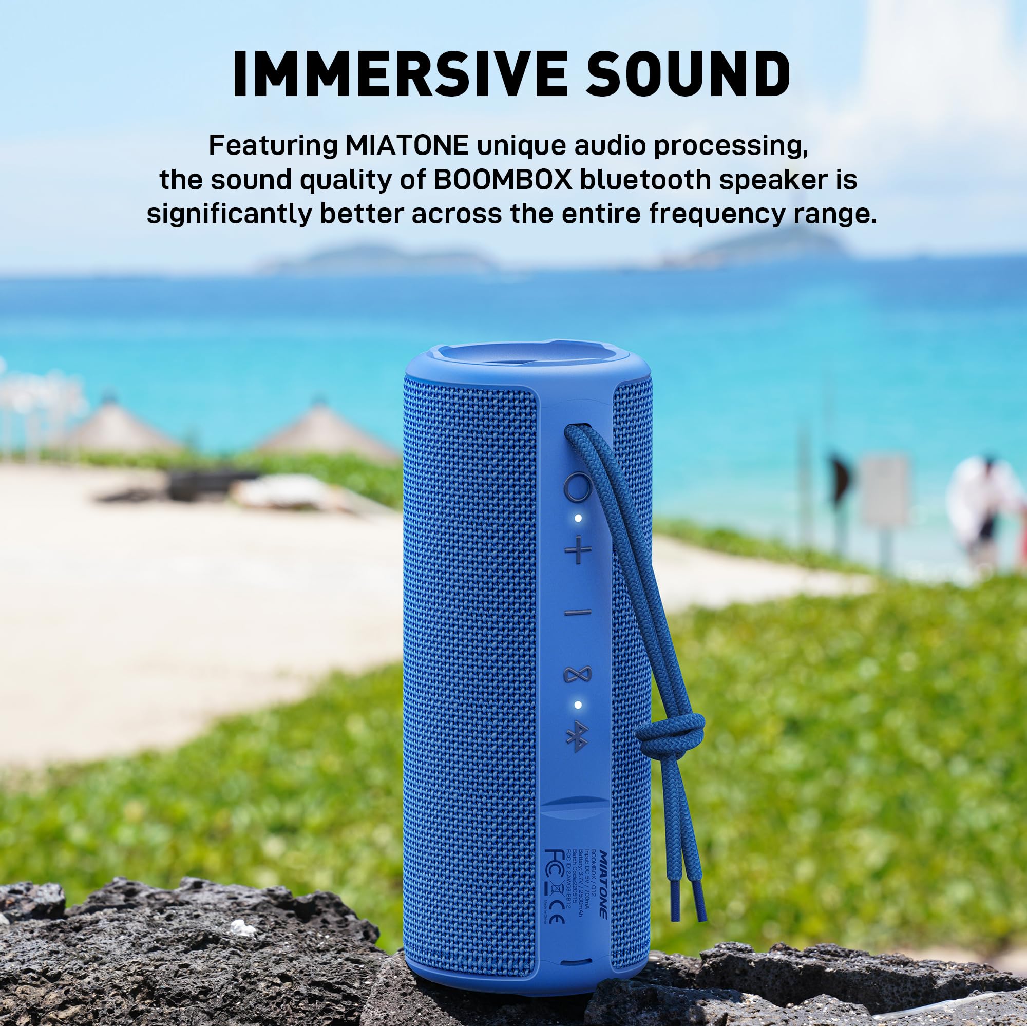 Miatone Outdoor Portable Bluetooth Speakers Wireless Speaker Waterproof   Blue