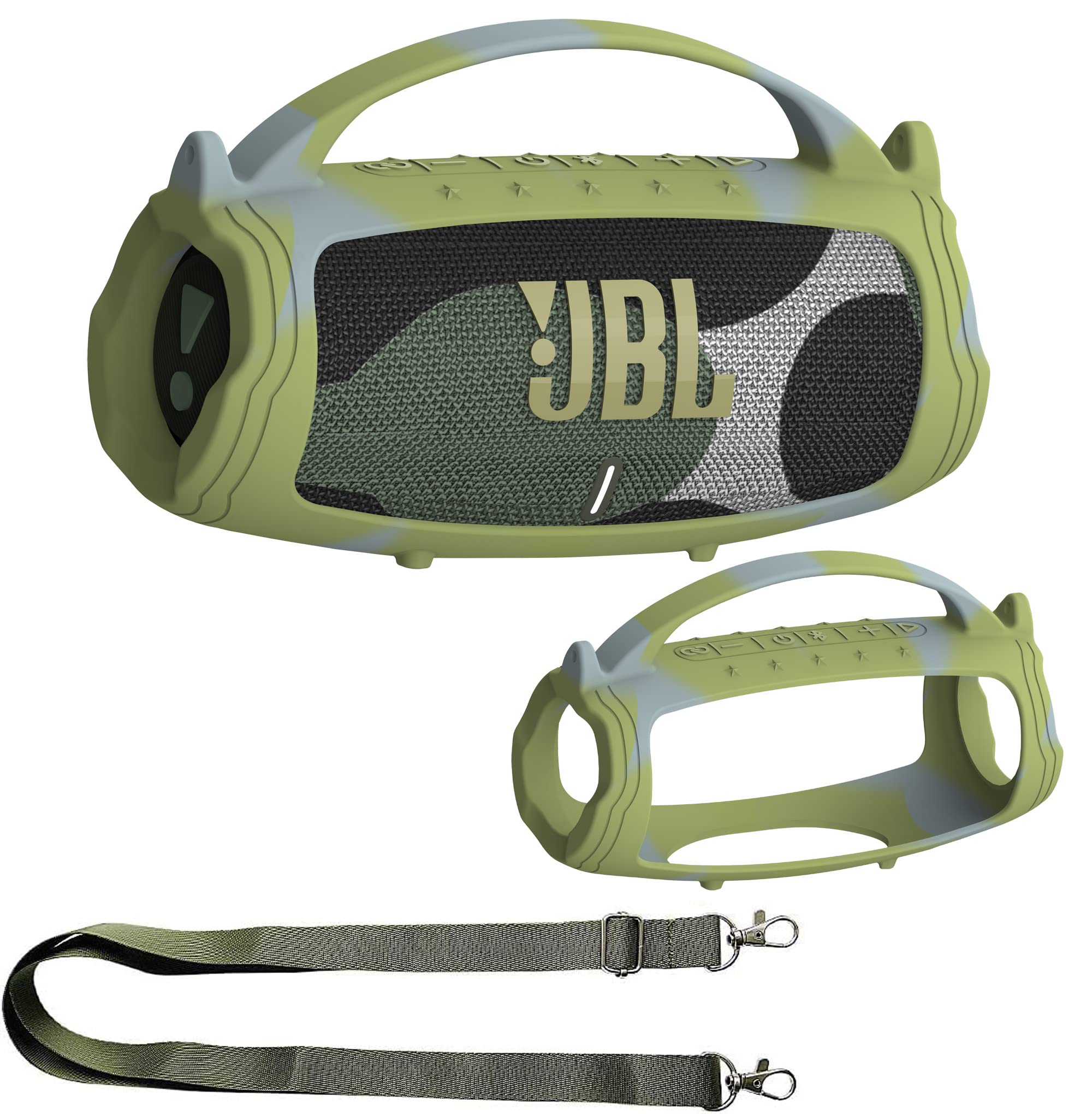 Silicone Cover Case For Jbl Charge 5 Portable Bluetooth Speaker, Protective Skin Holder For Jbl Charge 5 Speaker Accessories (Camouflage Case, Not Fit Wi Fi Version)