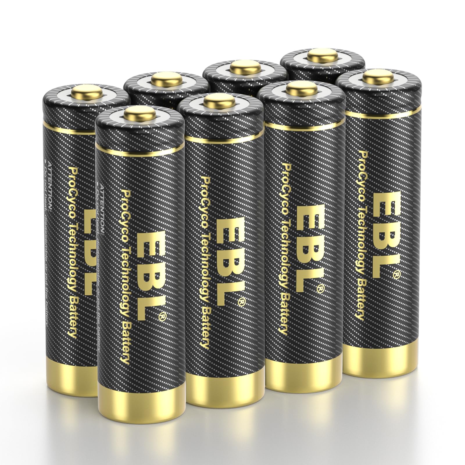 EBL Gold Pro Rechargeable AA Batteries 8 Pack, 1.2V 2800mAh NIMH Battery Upgraded High Capacity AA Battery Precharged Long-Lasti