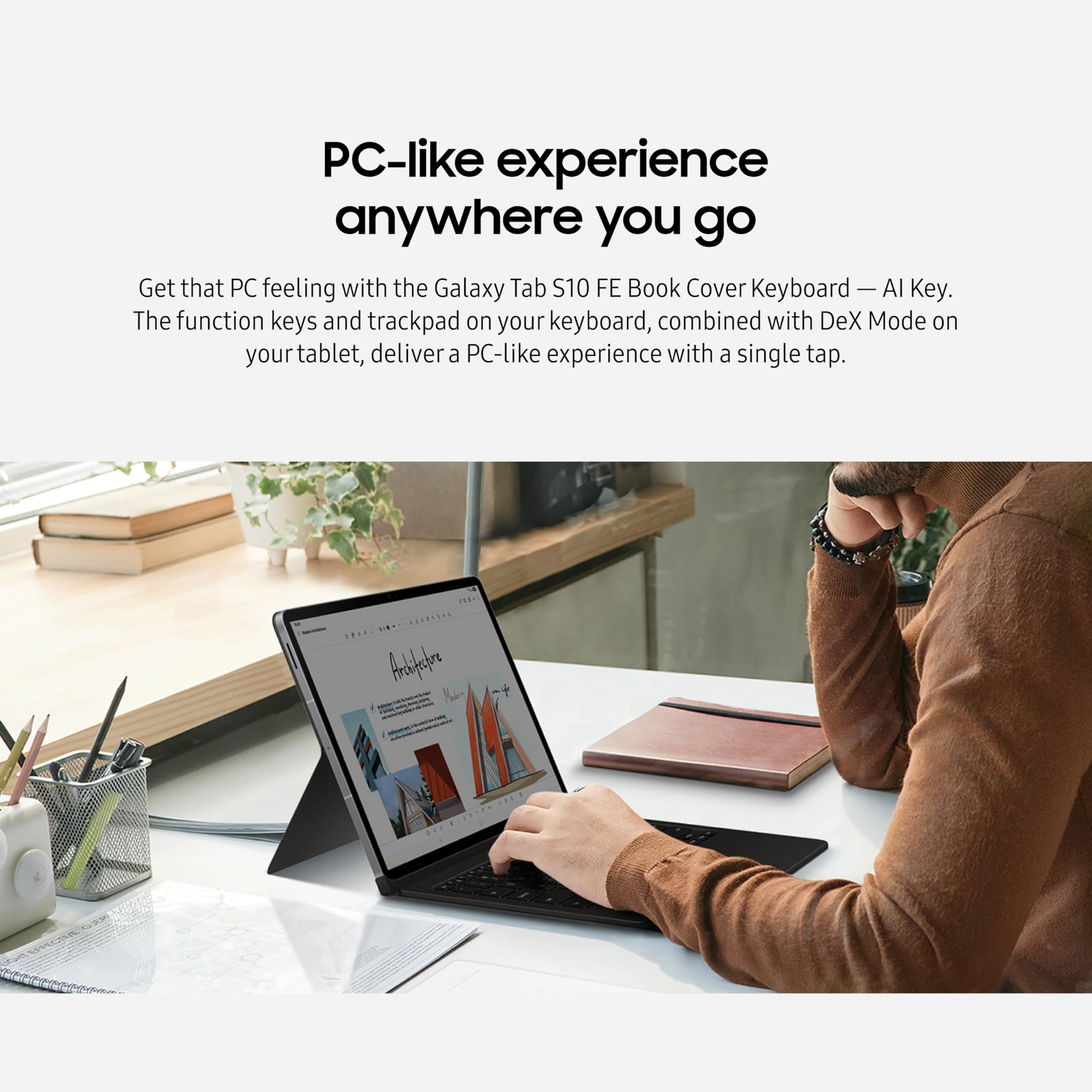 Samsung Galaxy Tab S9 | S9 Fe | S10 Fe, Fe Book Cover Keyboard Ai Key For Galaxy Tab S10 Fe, Detachable Platform, Pc-Like Experi