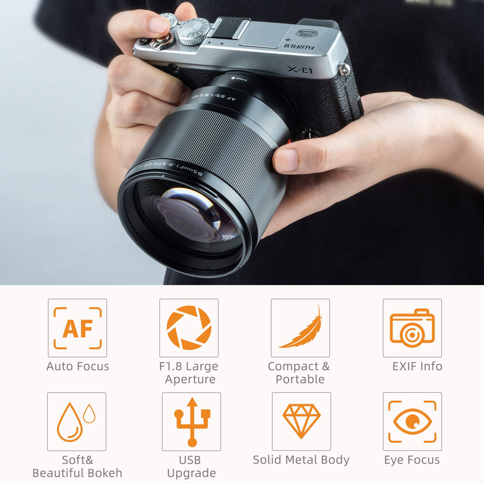 Viltrox 85Mm F1.8 Mark Ii For Fuji X Mount 85Mm Ii Lens Af Auto Lens Portrait Fixed Focus Lens For Fujifilm Fuji X Mount Camera