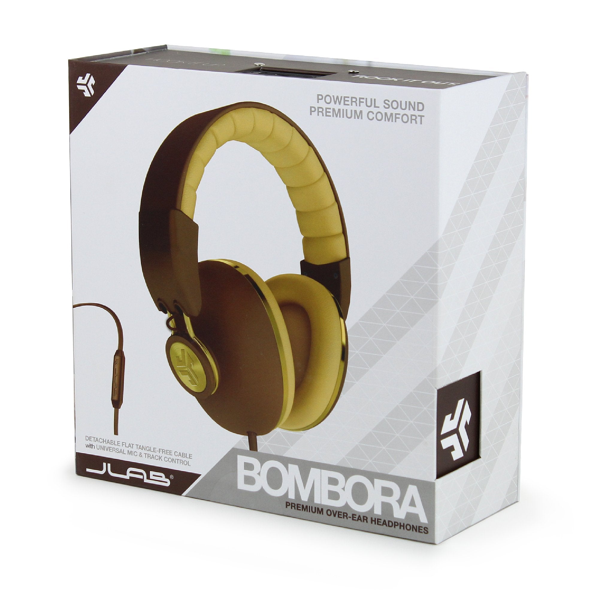 Jlab Audio Bombora Over Ear Headphones With Universal Mic, Matte Brown/Gold