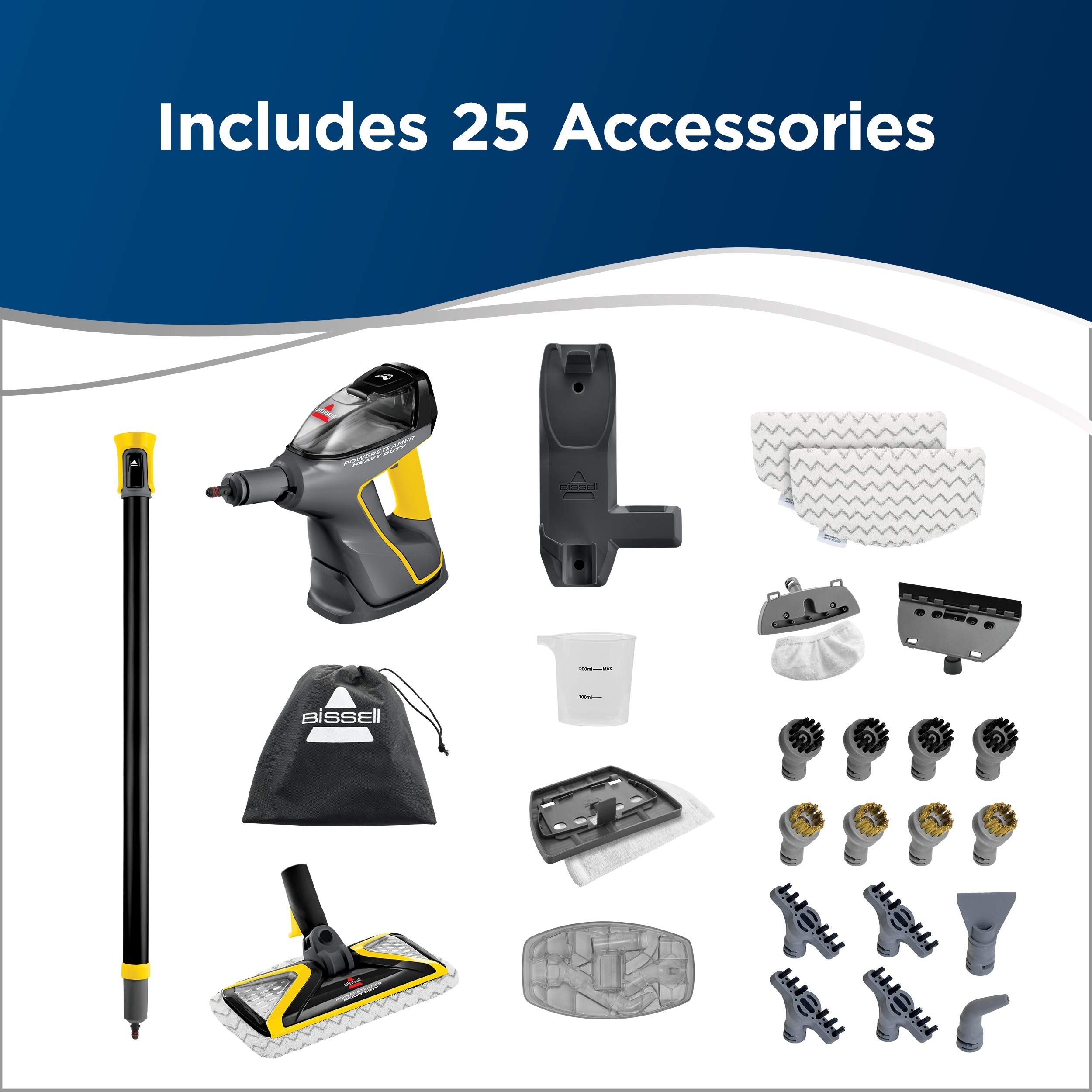 Bissell Power Steamer 3-in-1 Steam Mop & Handheld SteamShot, Black, Model 2685A, Ideal for Indoor & Outdoor Cleaning