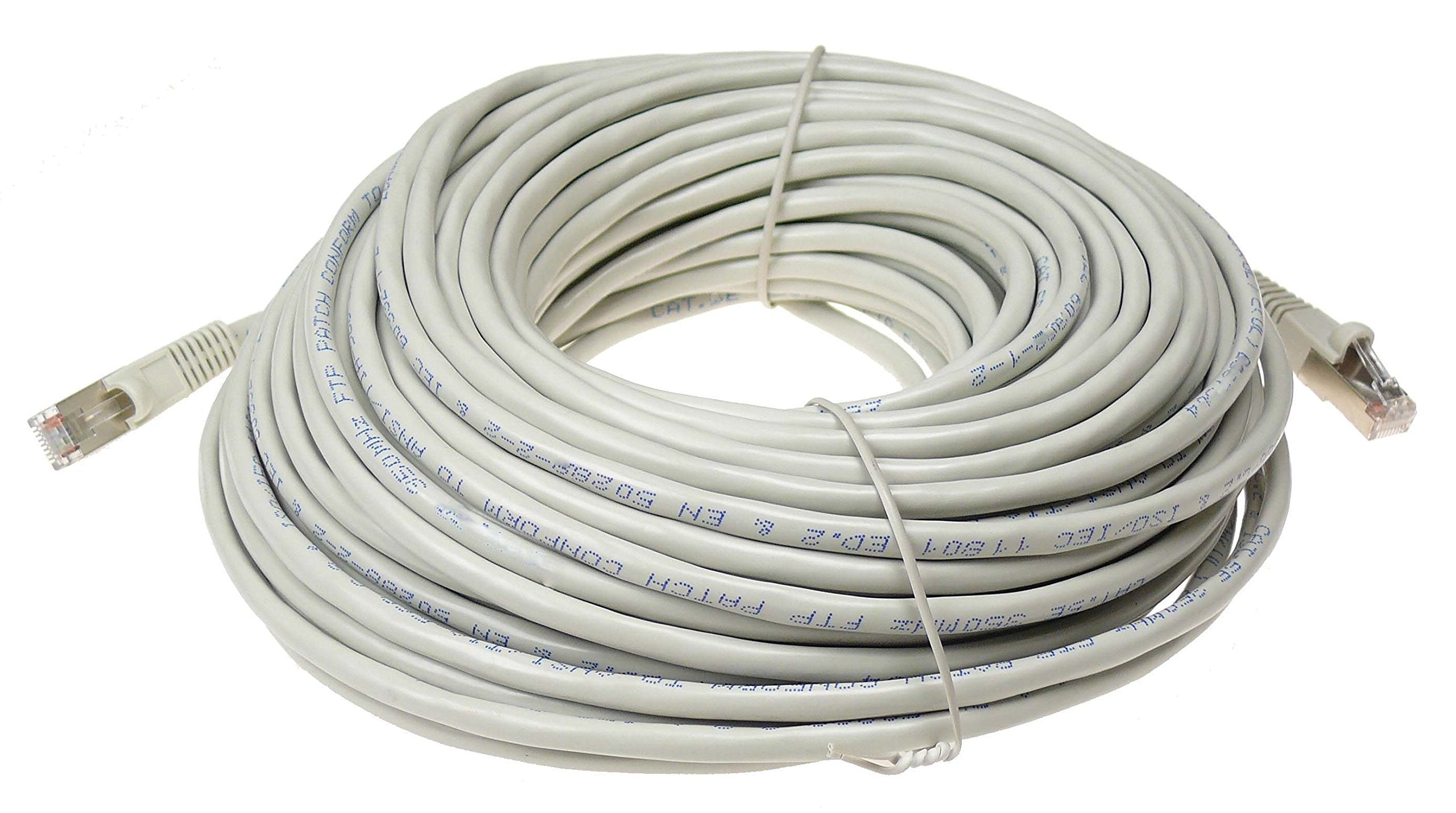 Ntw Cat6 Ethernet Cable Shielded 100 Ft Gray Plated Rj45 Connector Internet Lan Wire Cable Cord For Modem Router Pc Mac Laptop P