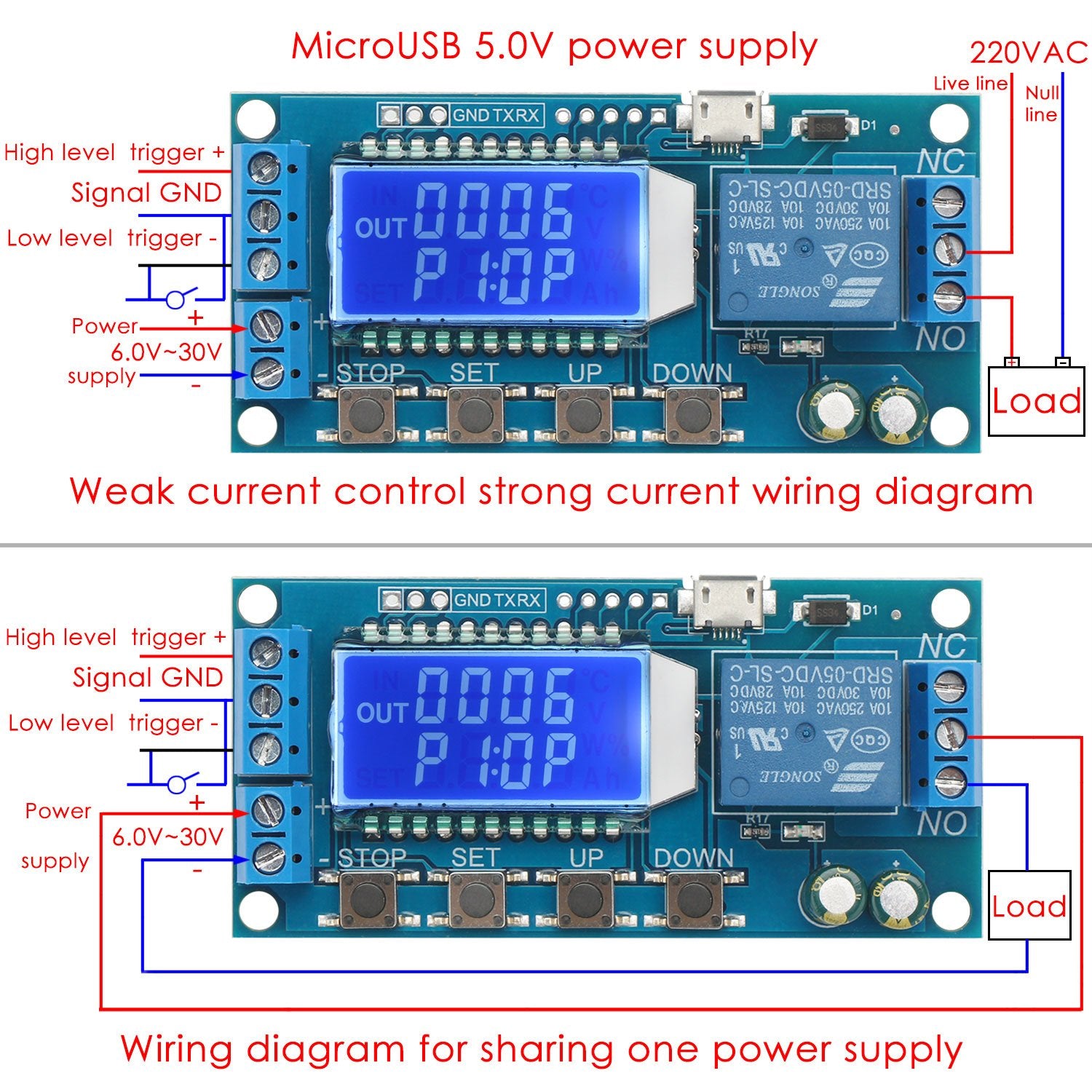 Drok Timer Relay, Time Delay Relay Dc 5V 12V 24V Delay Controller Board Delay Off Cycle Timer 0.01S 9999Mins Trigger Delay Switc